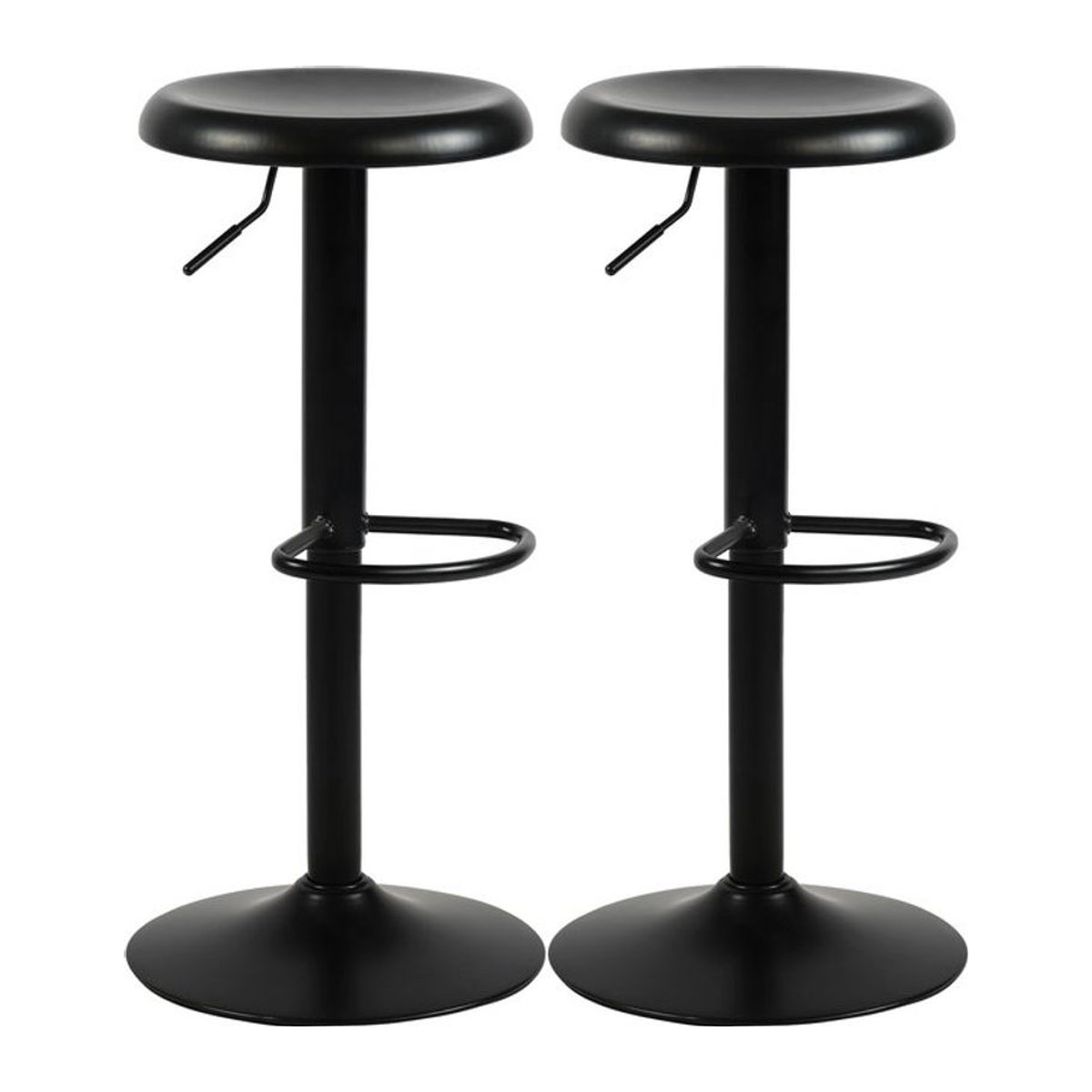 CLP Barhocker 2er Set Williston Schwarz Modern Minimalistisch Höhenverstellbar mit Fußablage und Bodenschoner - Bild 1