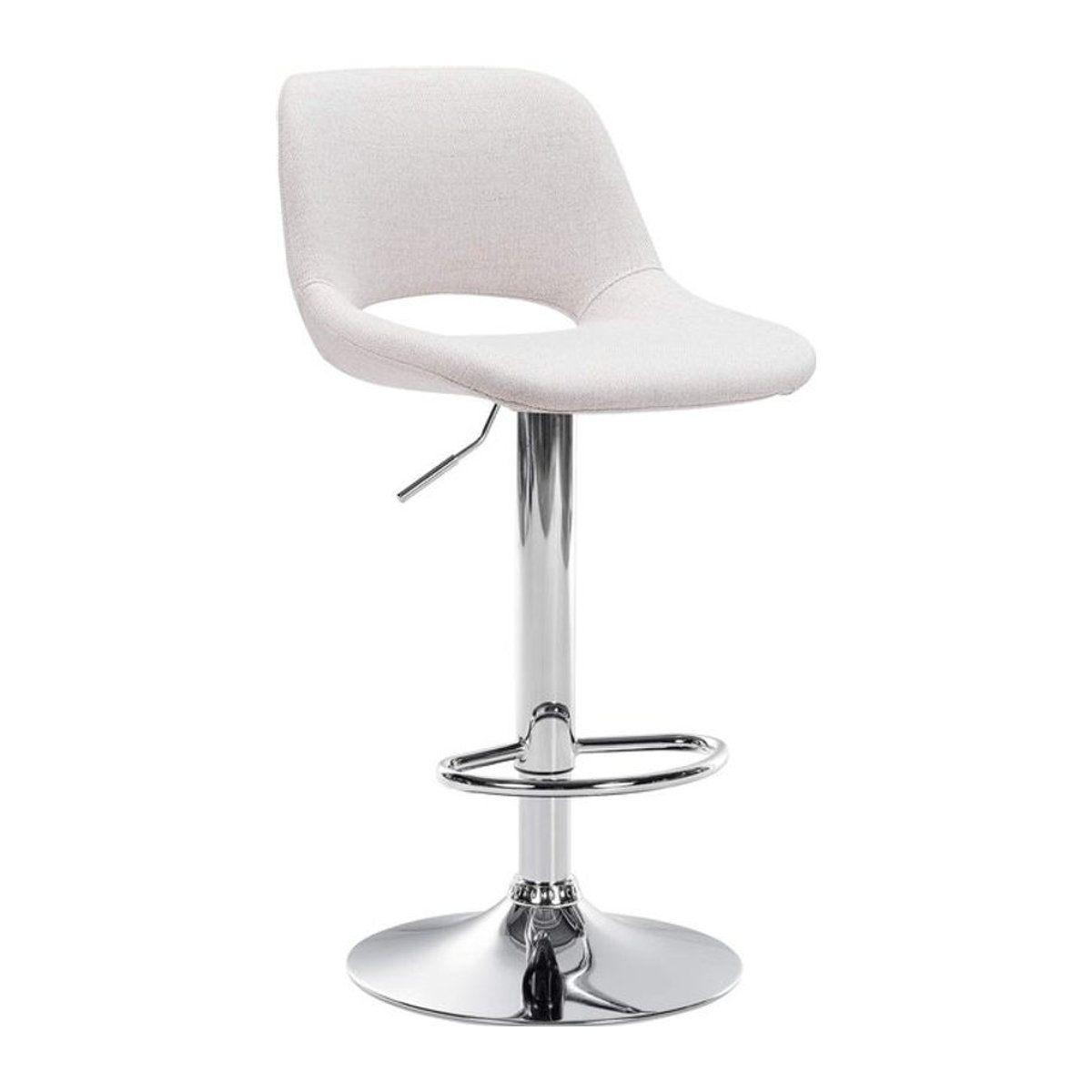 CLP Barhocker Camden Modern in Beige mit Stoff-Bezug und Chrom-Elementen, drehbar - Bild 1