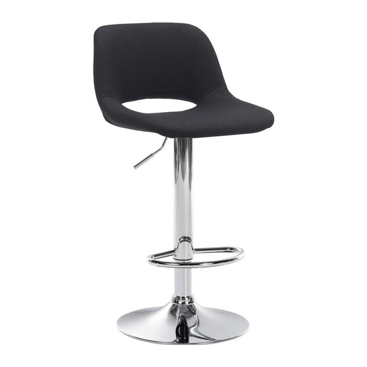 CLP Barhocker Camden Modern Schwarz mit Stoff-Bezug und Chrom-Elementen drehbar - Bild 1