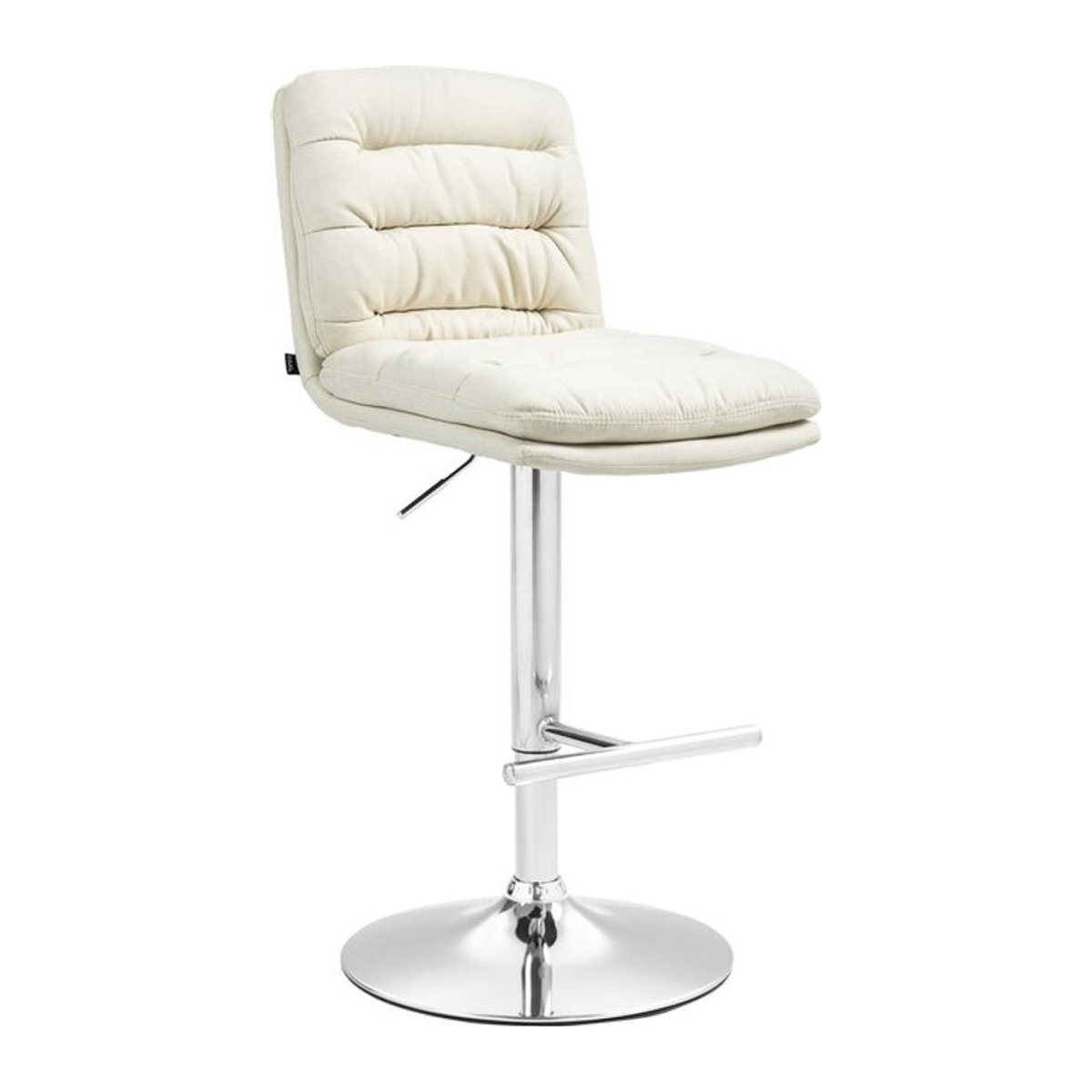 CLP Barhocker Damar Modern, höhenverstellbar und drehbar, Stoffbezug Beige, Chrom - Bild 1