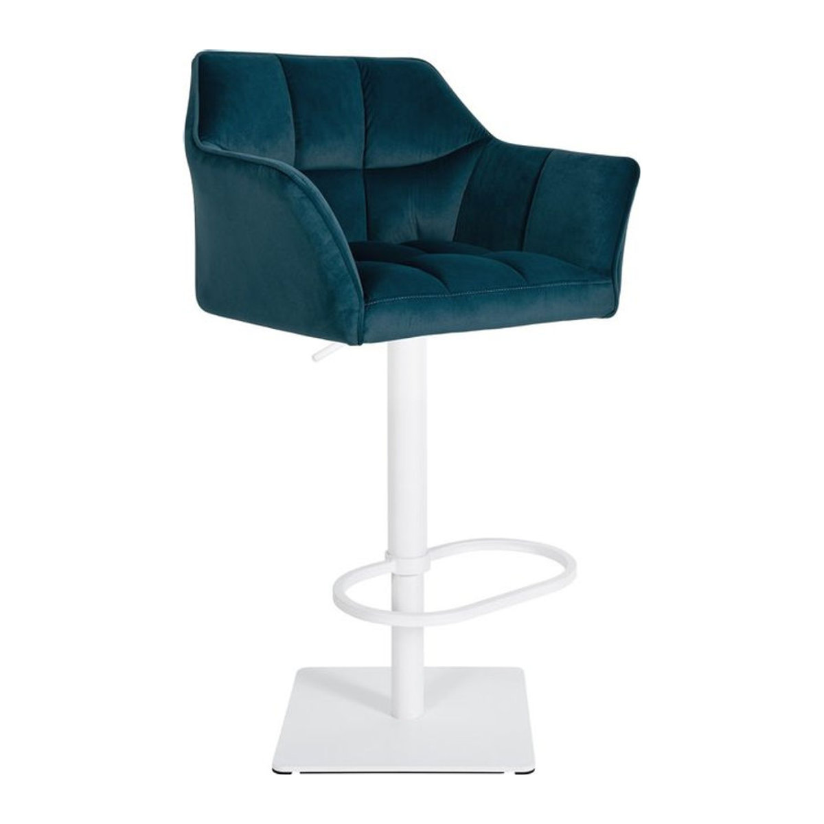 CLP Barhocker Damaso Modern mit Samtbezug in Blau und Metallgestell - Bild 1