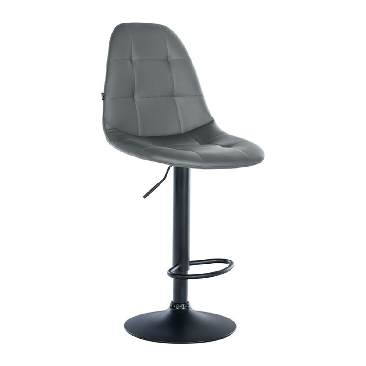 CLP Barhocker Elmore Modern mit Kunstleder-Bezug in Grau und Metallgestell in Schwarz - Bild 1
