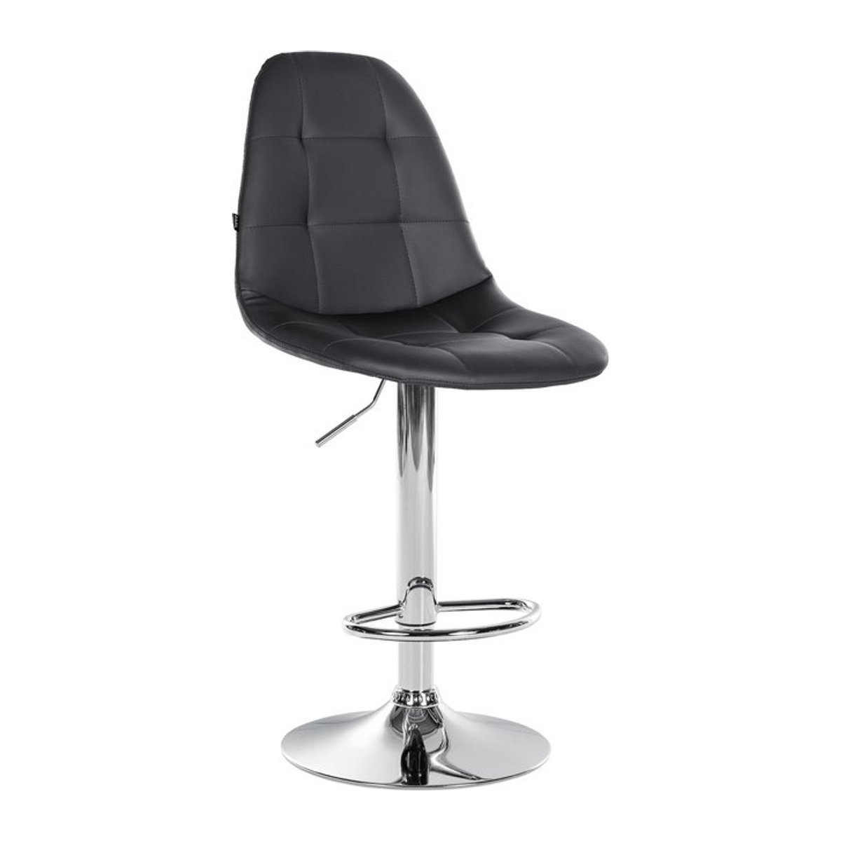 CLP Barhocker Elmore Modern mit Kunstleder-Bezug in Schwarz und Metallgestell in Chromoptik - Bild 1