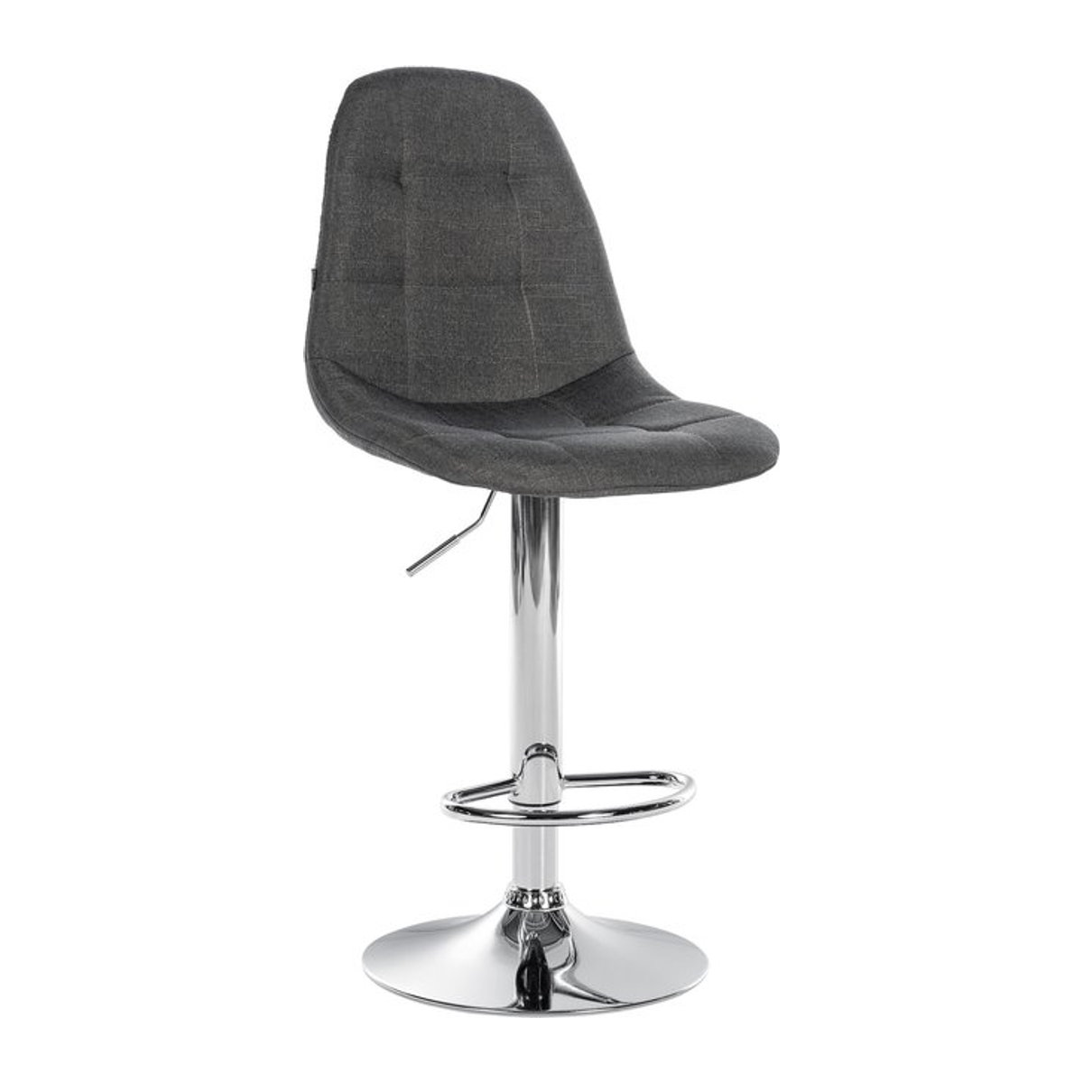 CLP Barhocker Elmore Modern mit Stoffbezug in Anthrazit und Metallgestell in Chromoptik - Bild 1
