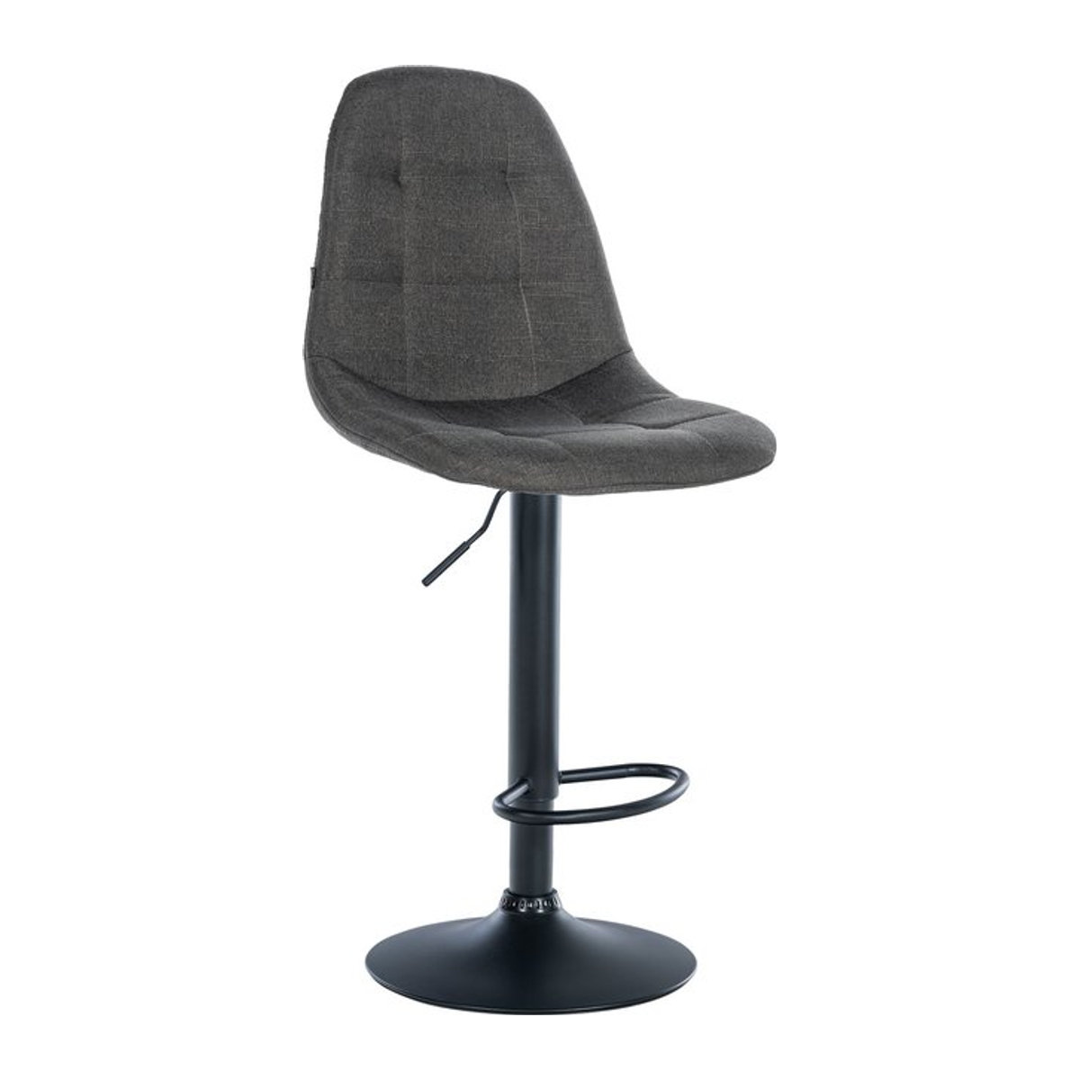 CLP Barhocker Elmore Modern mit Stoffbezug in Anthrazit und Metallgestell in Schwarz - Bild 1