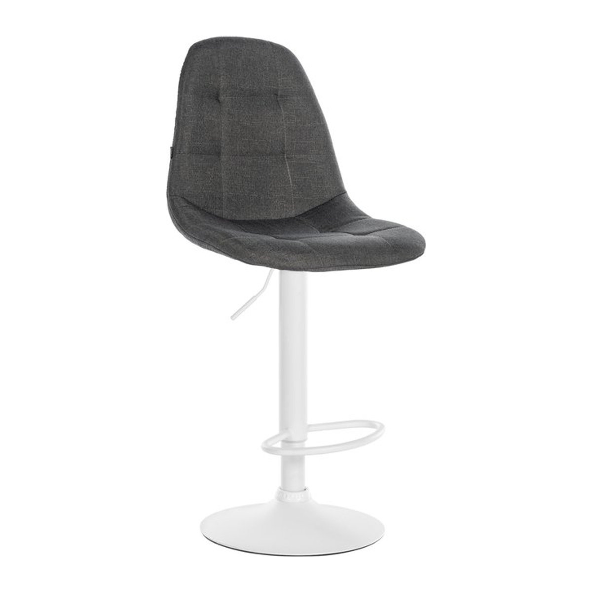 CLP Barhocker Elmore Modern mit Stoffbezug in Anthrazit und Metallgestell in Weiß - Bild 1