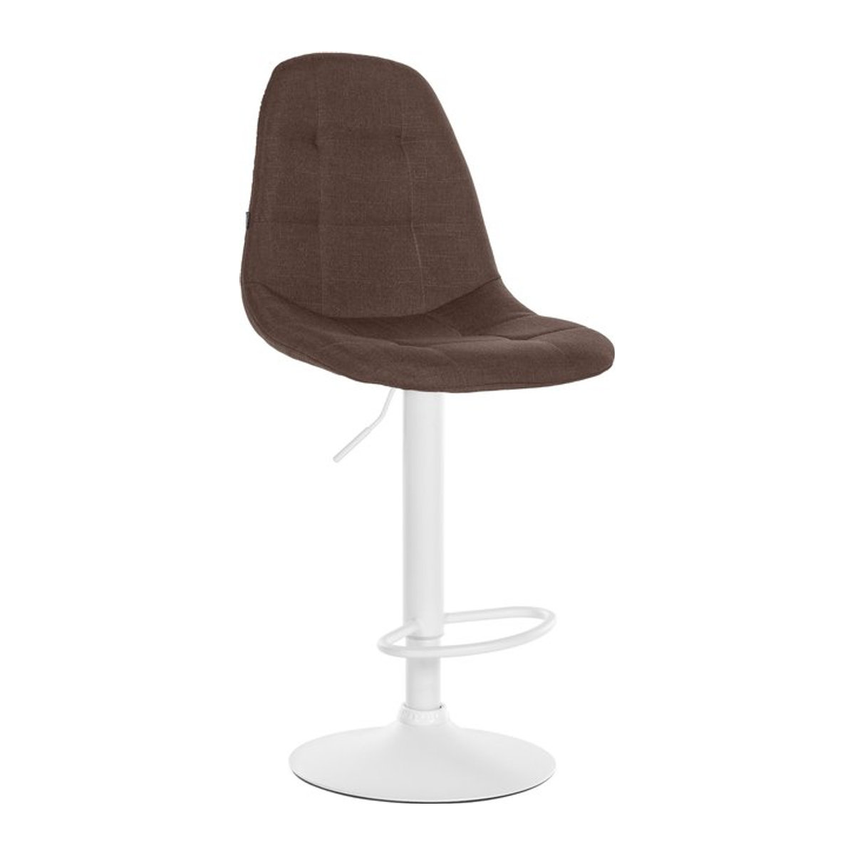 CLP Barhocker Elmore Modern mit Stoffbezug in Braun und Metallgestell in Weiß - Bild 1