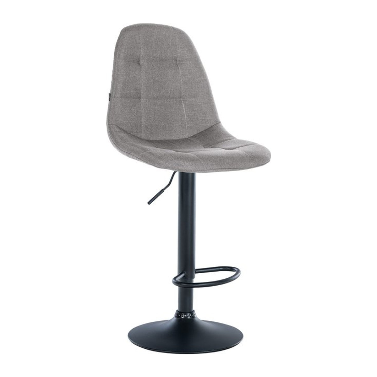 CLP Barhocker Elmore Modern mit Stoffbezug in Grau und Metallgestell in Schwarz - Bild 1