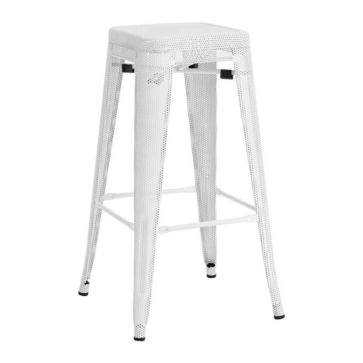 CLP Barhocker Fletcher Industrial Tresenhocker aus Metall in Weiß mit 77 cm Sitzhöhe, stapelbar mit Fußstütze und Bodenschonern - Bild 1