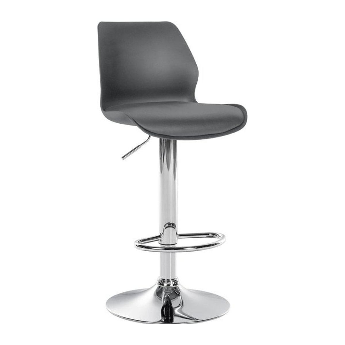 CLP Barhocker Gilbert Modern in Schwarz mit Kunstleder und Chrom-Elementen, höhenverstellbar und drehbar - Bild 1