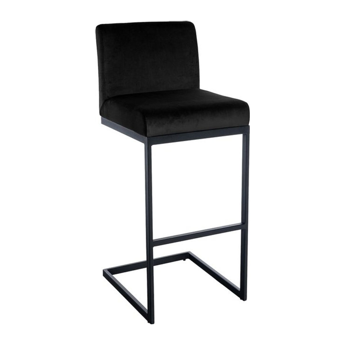 CLP Barhocker Hopewell Freischwinger mit Samtbezug und Metallgestell in Schwarz - Bild 1