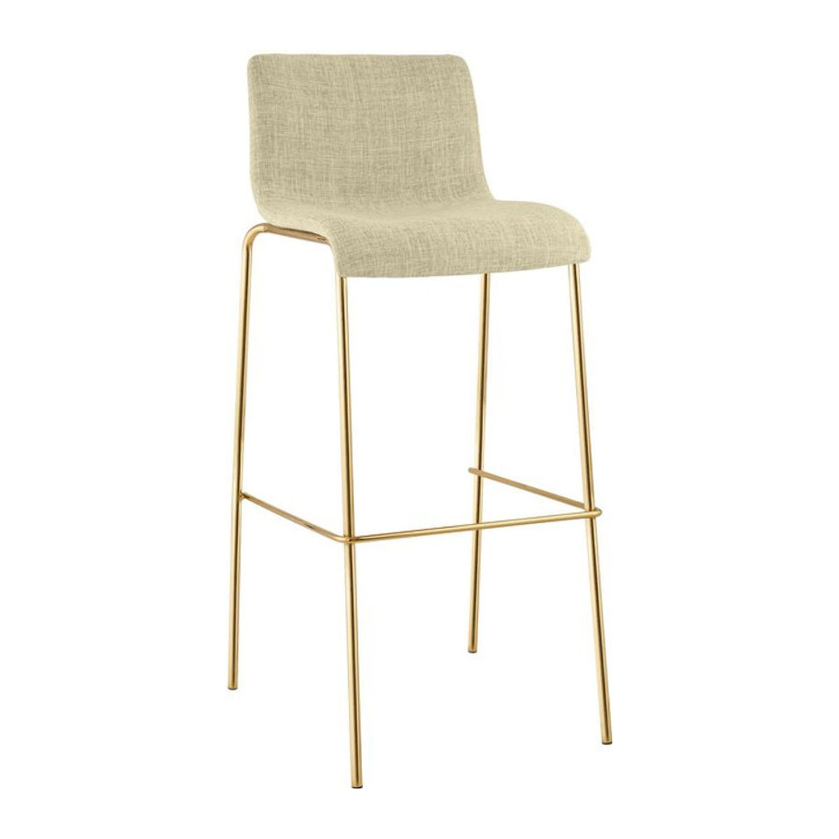 CLP Barhocker Hover mit Lehne in Beige, moderner Stapelstuhl mit Stoffbezug und Metallgestell - Bild 1
