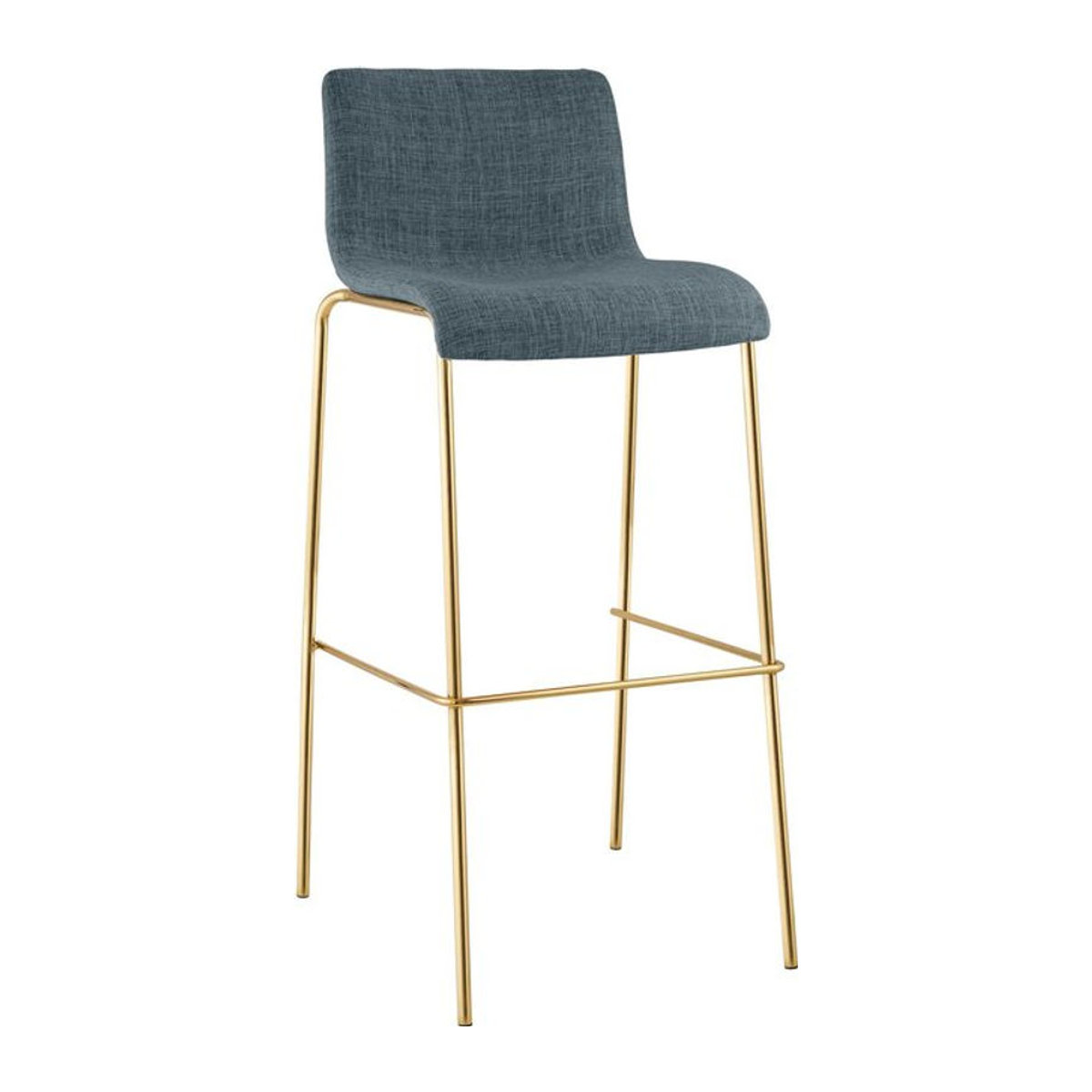 CLP Barhocker Hover mit Lehne, moderner Barstuhl aus Stoff in Blau mit Metallgestell - Bild 1