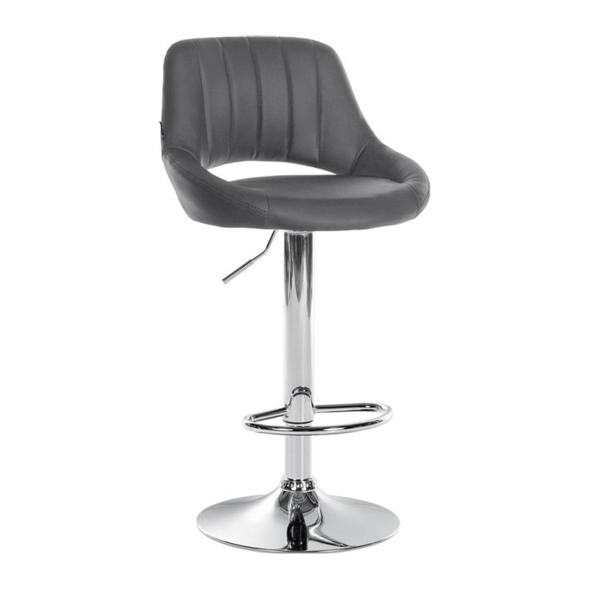 CLP Barhocker Milet höhenverstellbar mit Lehne, moderner Barstuhl aus Kunstleder in Grau mit Metallgestell, drehbar - Bild 1