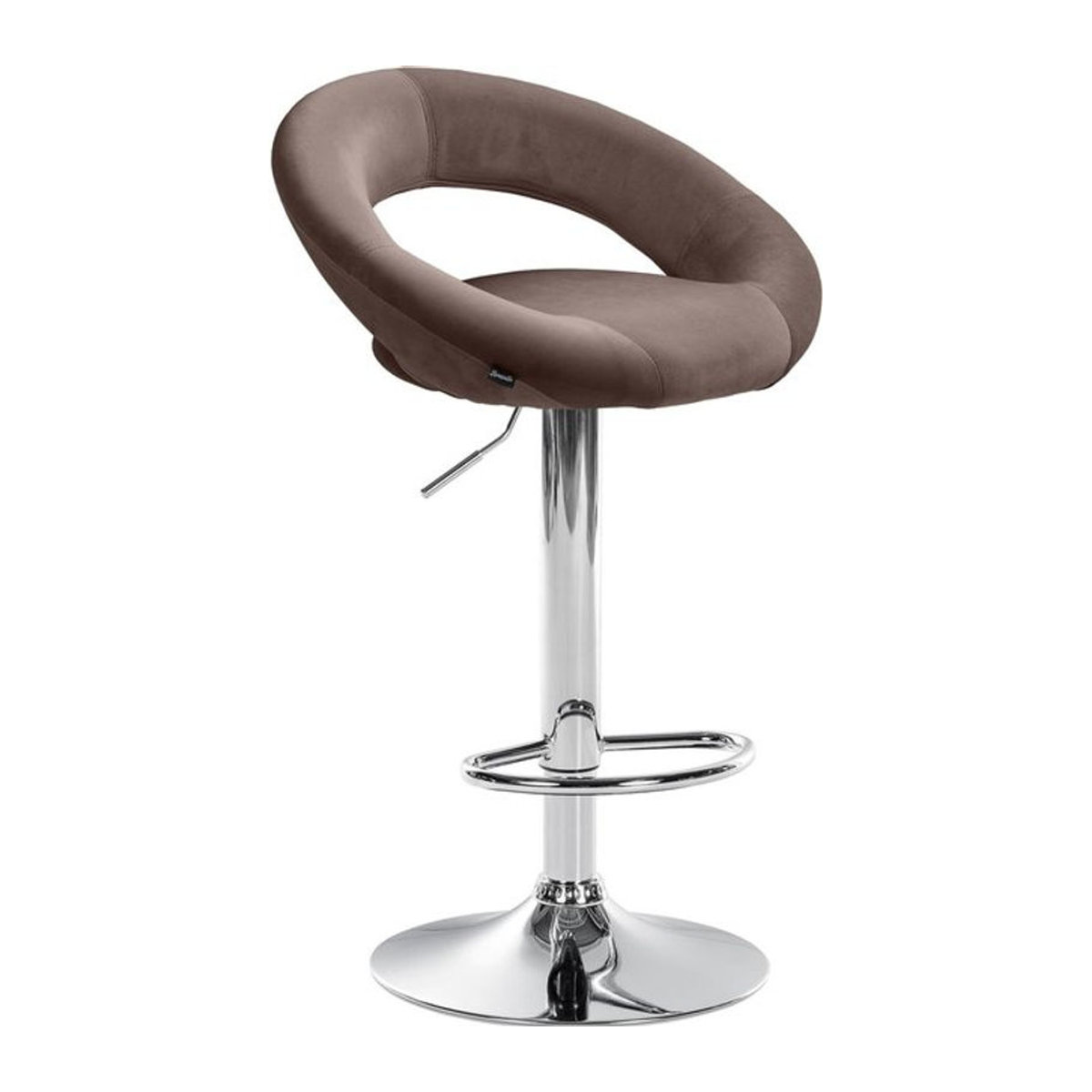 CLP Barhocker Olinda Modern Samt Braun mit Chrom Gestell - Bild 1