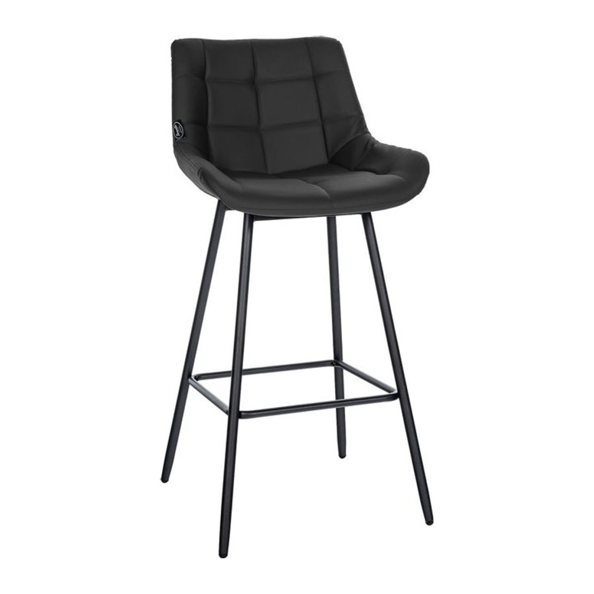 CLP Barhocker Weston Modern in Schwarz mit Samt- oder Kunstlederbezug und Metallgestell - Bild 1