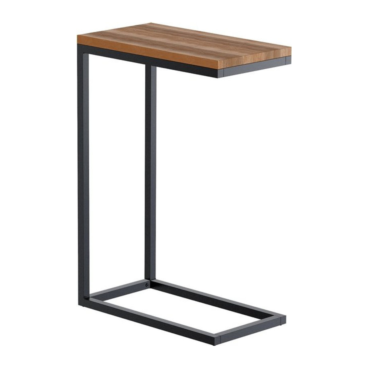 CLP Beistelltisch Manteo aus Eichenholz Natur im Industrial Design mit Metallgestell - Bild 1