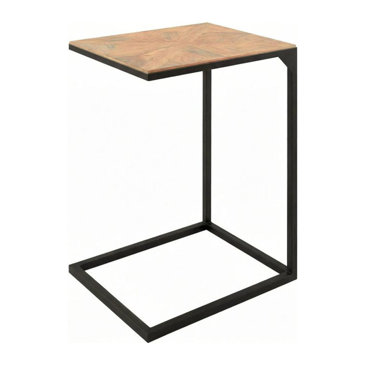 CLP Beistelltisch Velaro in C-Form aus Holz und Metall, moderner Couchtisch in Braun, rechteckig - Bild 1