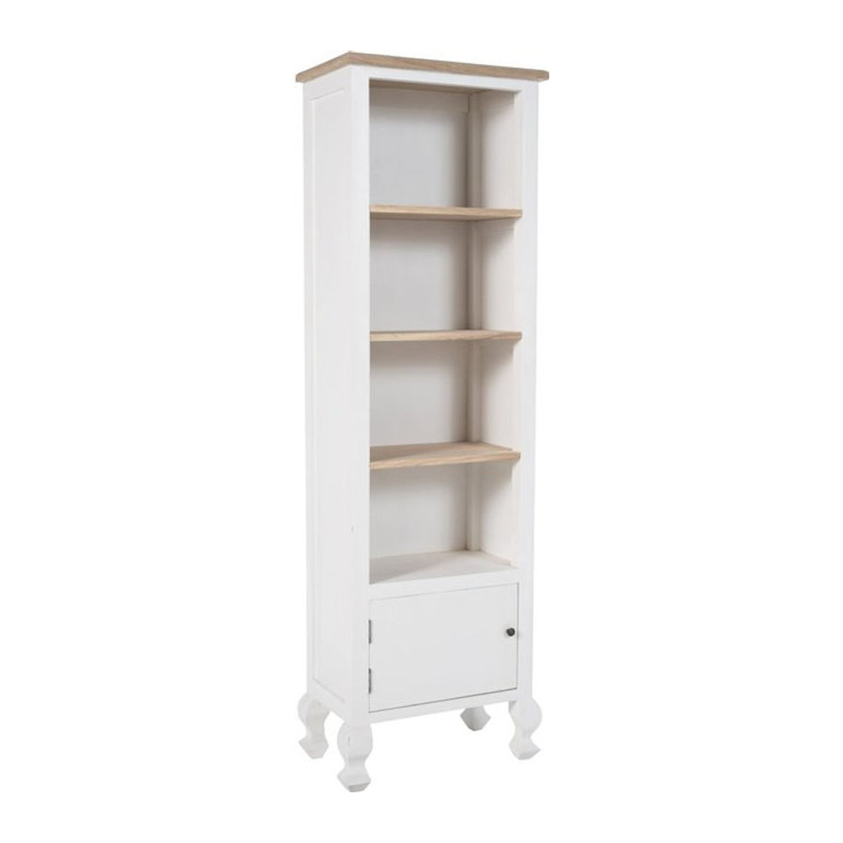 CLP Bücherregal Dorma aus Holz in Weiß im Shabby Chic Design als freistehendes Standregal im Landhausstil - Bild 1
