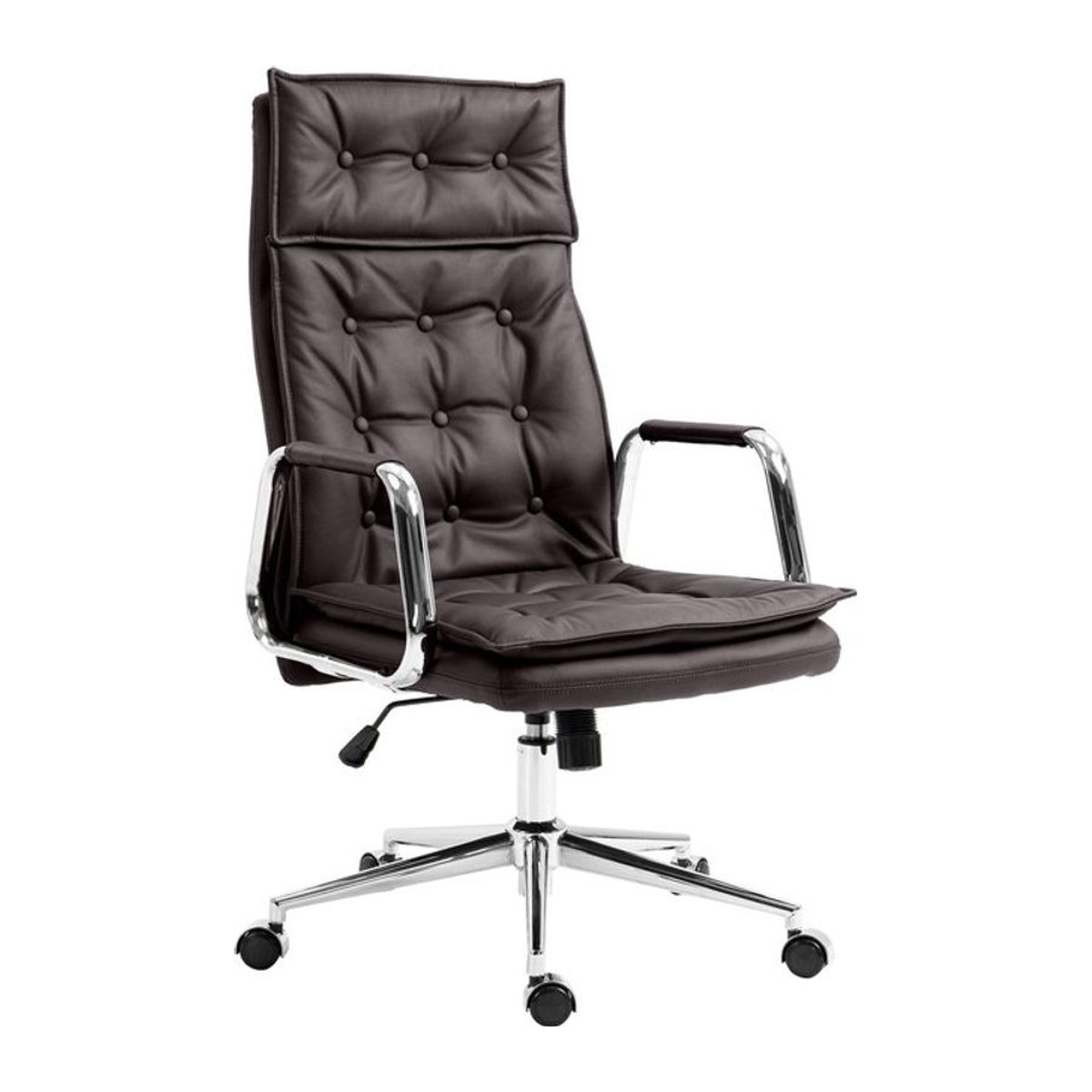 CLP Bürostuhl Sotira aus Echtleder Braun, ergonomischer Schreibtischstuhl höhenverstellbar und 360 Grad drehbar - Bild 1