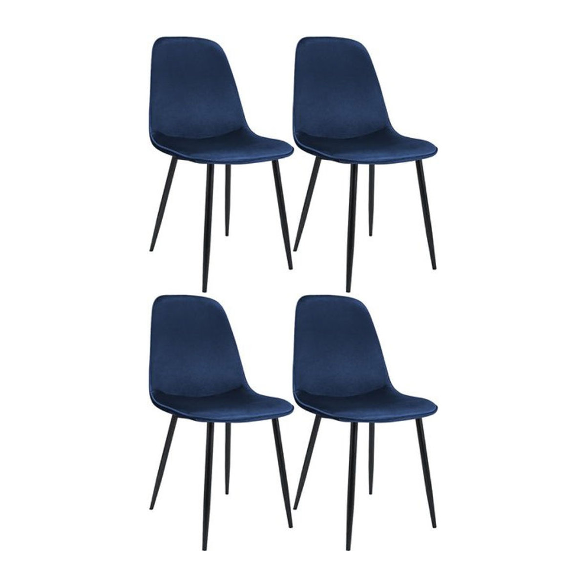 CLP Esszimmerstuhl 4er Set Maryam gepolstert in Blau Modern mit Rückenlehne - Bild 1