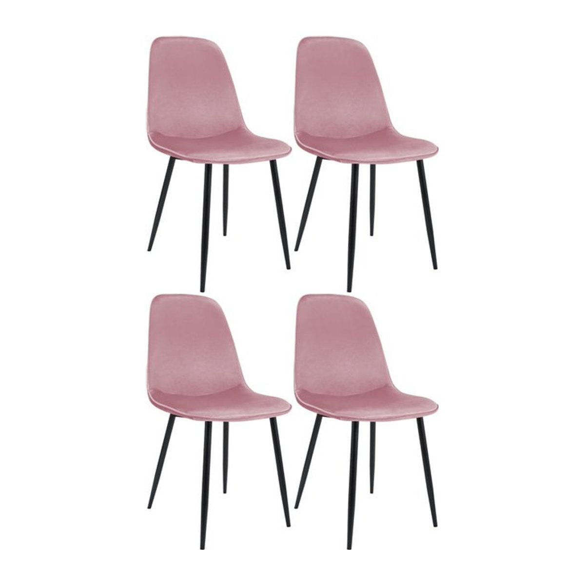 CLP Esszimmerstuhl 4er Set Maryam gepolstert in Rosa, moderne Küchenstühle mit Rückenlehne - Bild 1