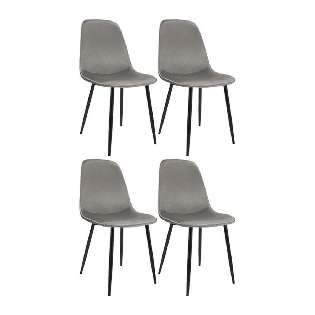CLP Esszimmerstuhl 4er Set Maryam gepolstert Modern Grau - Bild 1