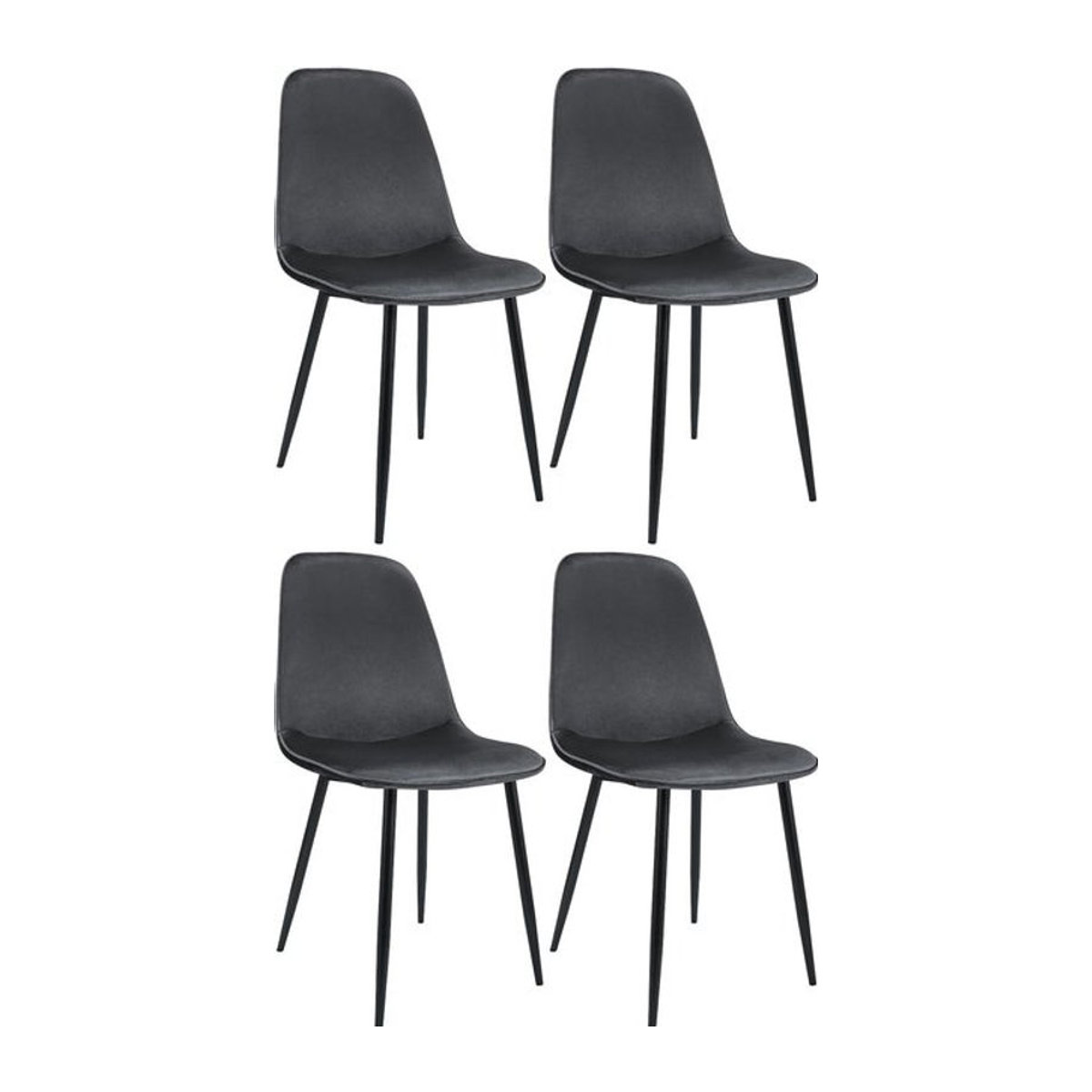 CLP Esszimmerstuhl 4er Set Maryam gepolstert Modern Grau mit Rückenlehne - Bild 1