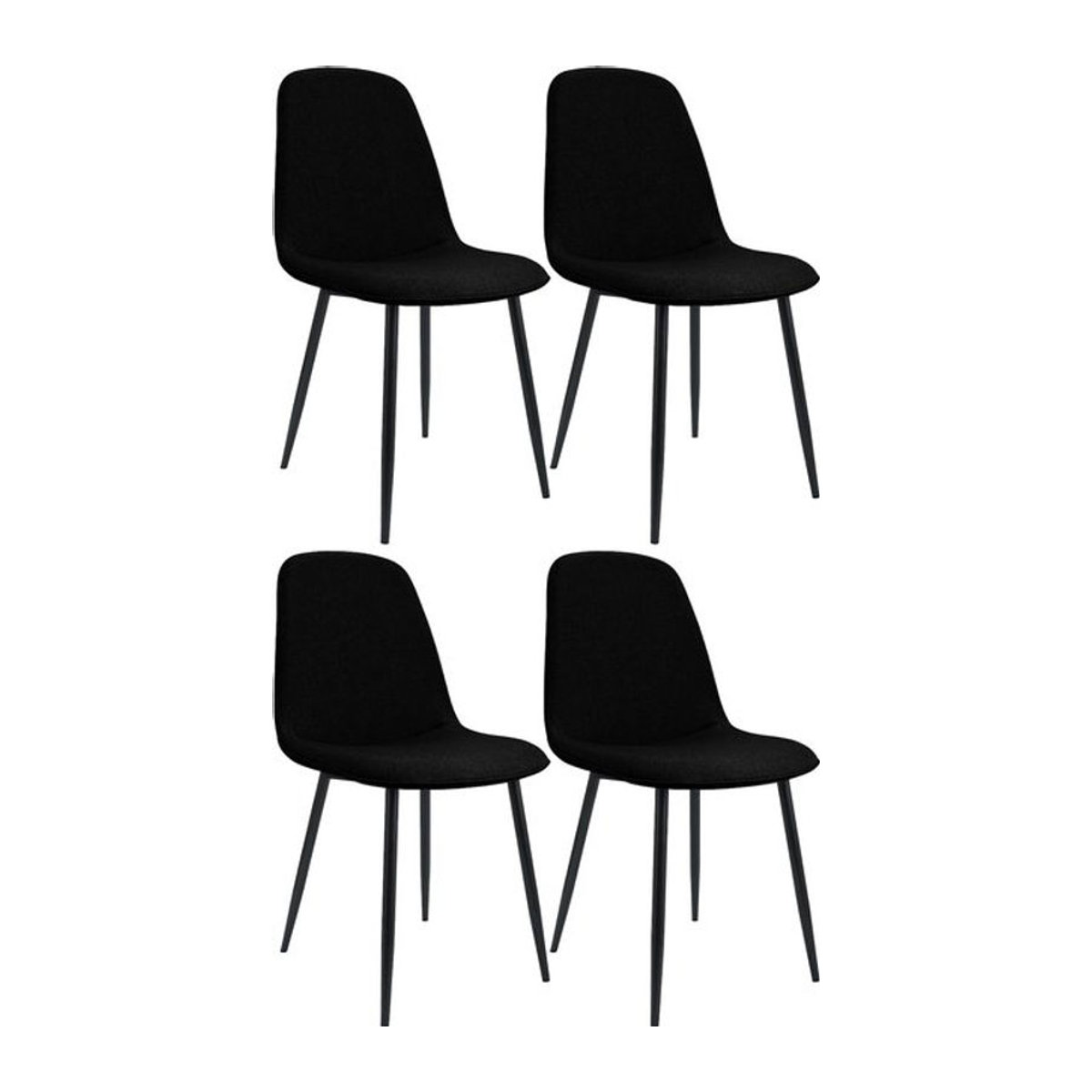 CLP Esszimmerstuhl 4er Set Maryam gepolstert Modern Schwarz - Bild 1