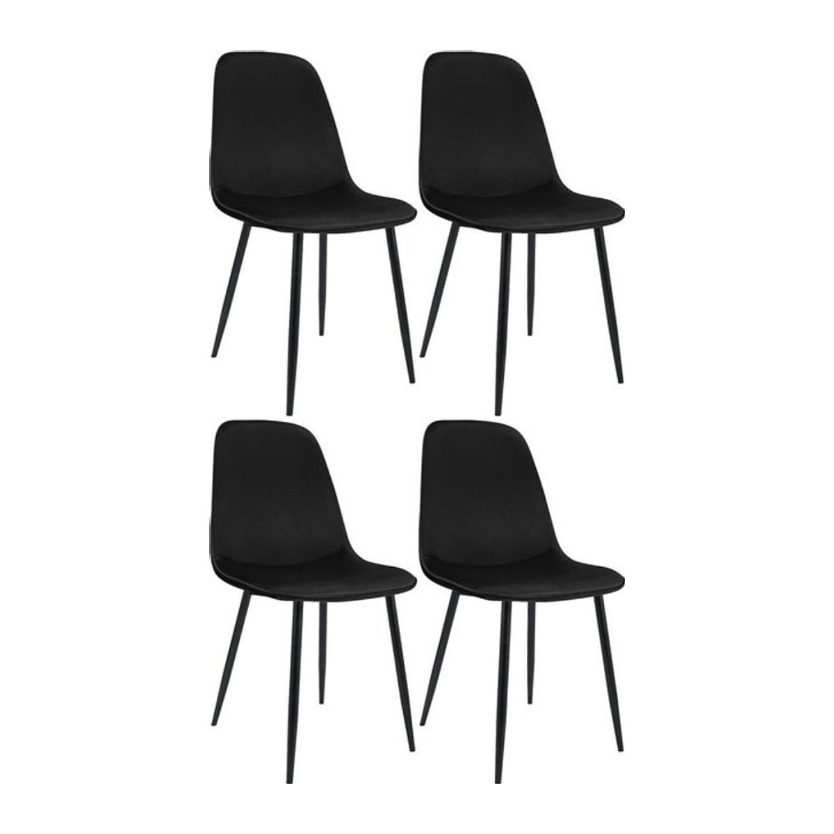 CLP Esszimmerstuhl 4er Set Maryam gepolstert Modern Schwarz - Bild 1
