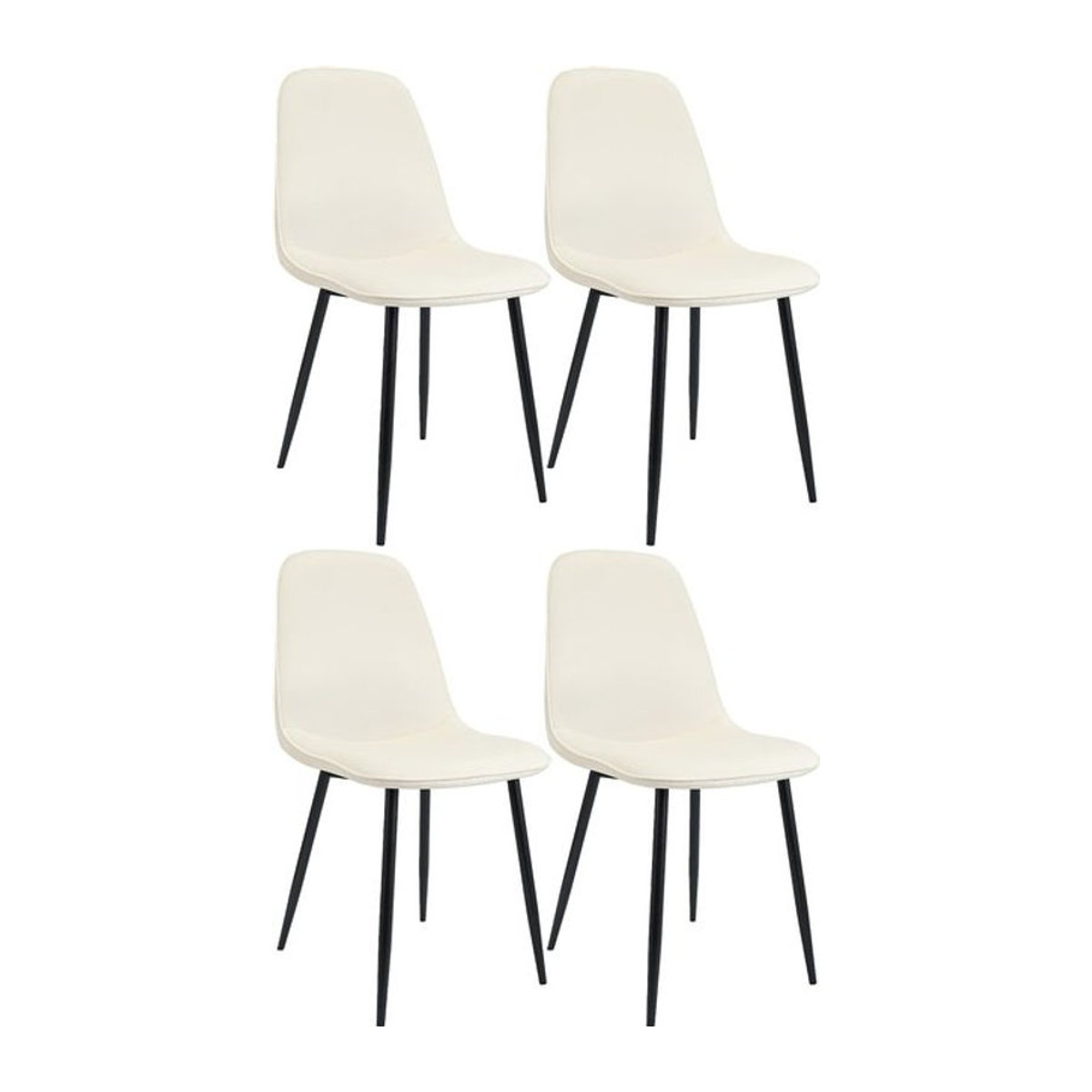 CLP Esszimmerstuhl 4er Set Maryam gepolstert Modern Weiß - Bild 1