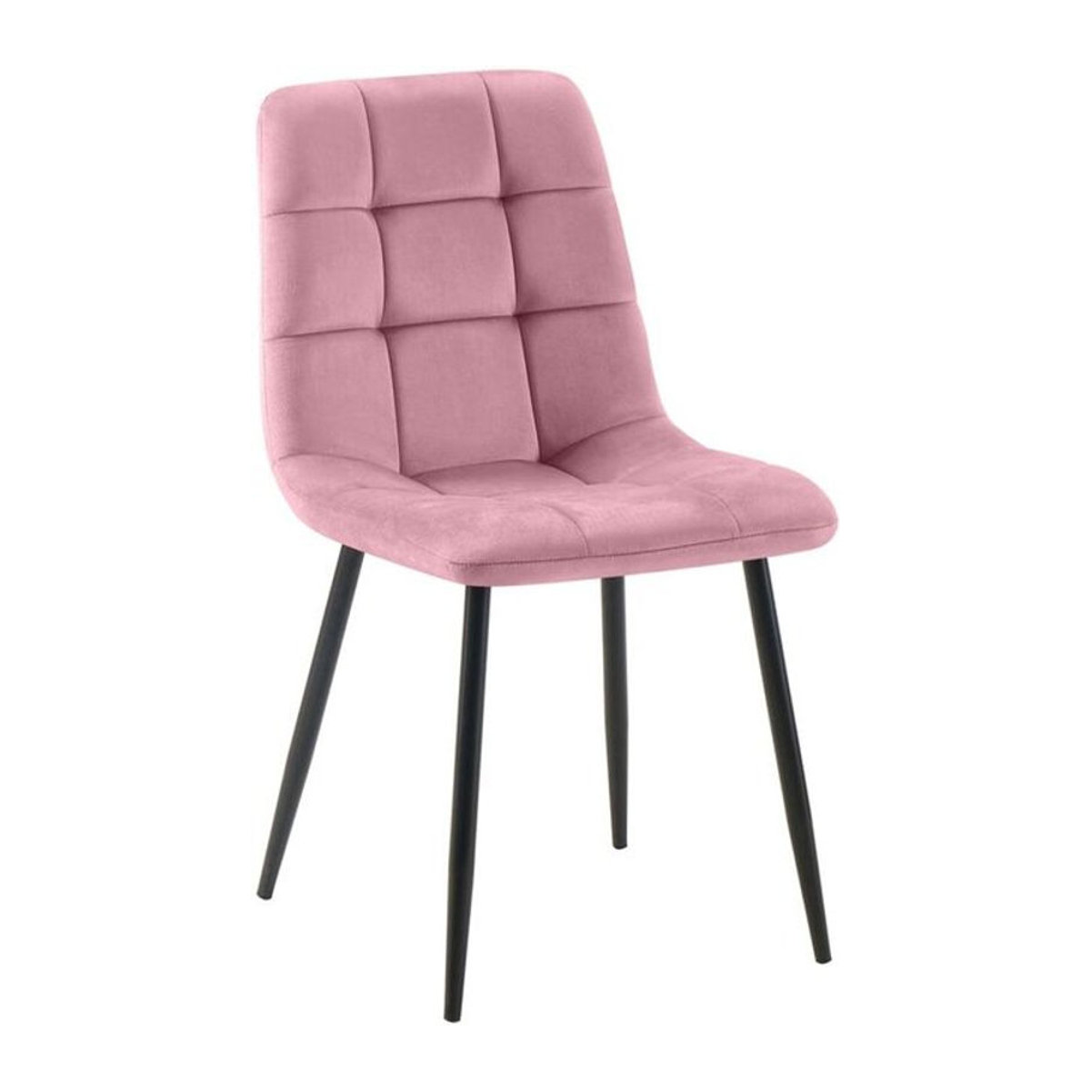 CLP Esszimmerstuhl Antibes Polsterstuhl aus Samt in Rosa mit schwarzem Metallgestell - Bild 1