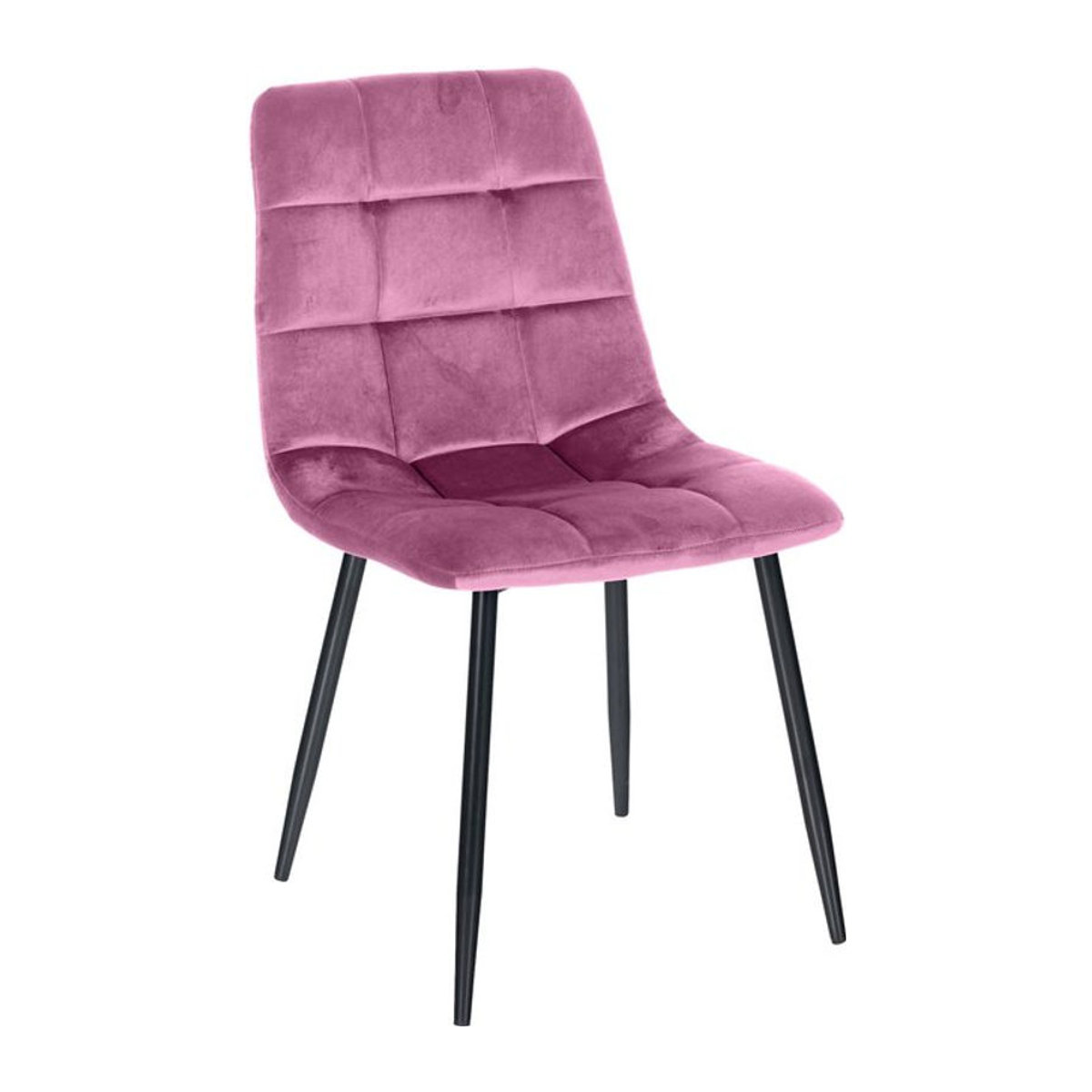 CLP Esszimmerstuhl Antibes Polsterstuhl aus Samt in Rosa mit schwarzem Metallgestell - Bild 2