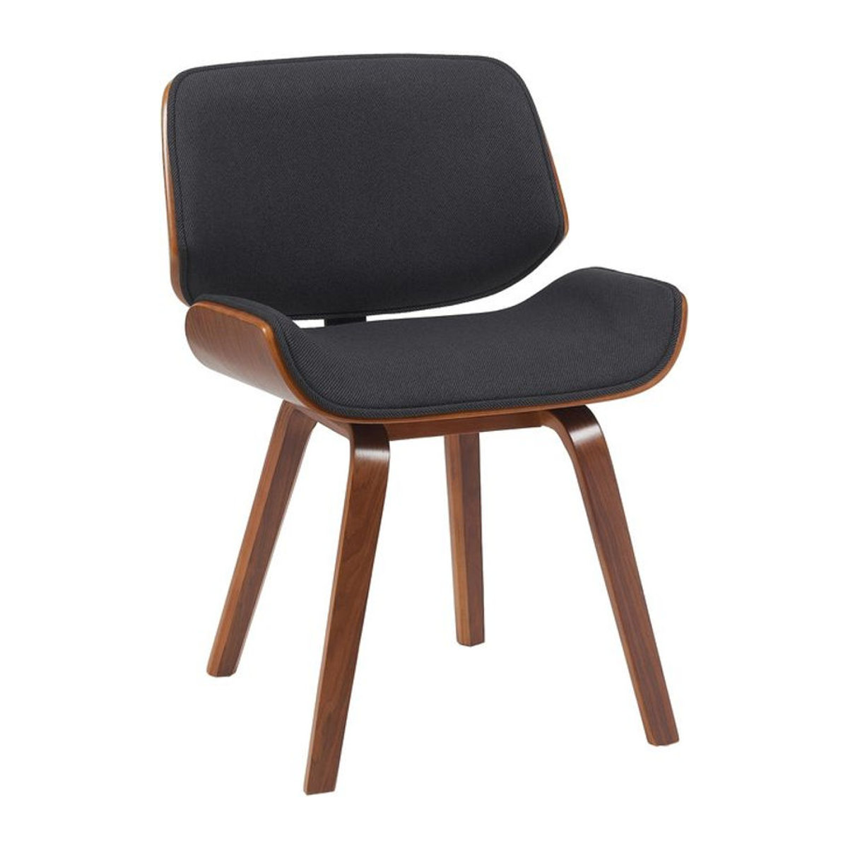 CLP Esszimmerstuhl Beverley Polsterstuhl aus Holz und Stoff in Grau im Retro-Design - Bild 1
