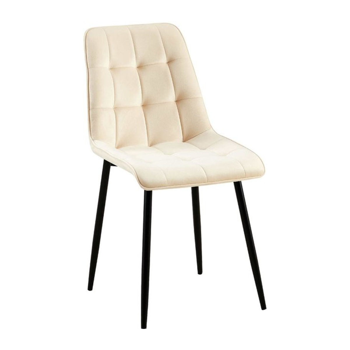 CLP Esszimmerstuhl Gifford Polsterstuhl mit Samtbezug in Beige und Metallgestell - Bild 1