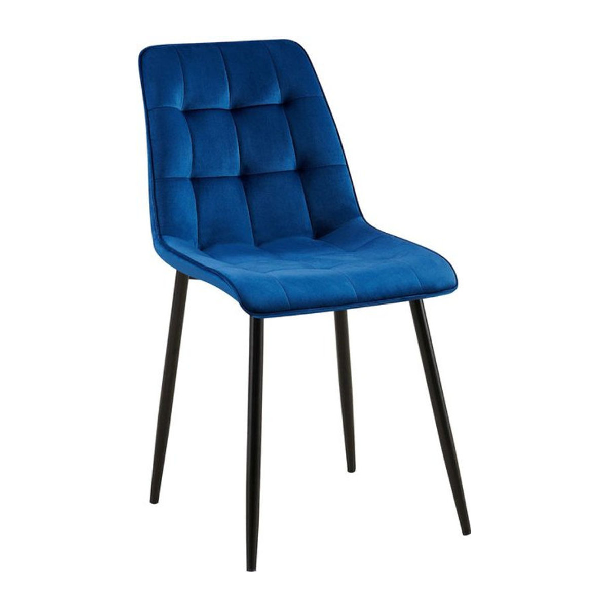 CLP Esszimmerstuhl Gifford Polsterstuhl mit Samtbezug in Blau und Metallgestell - Bild 1
