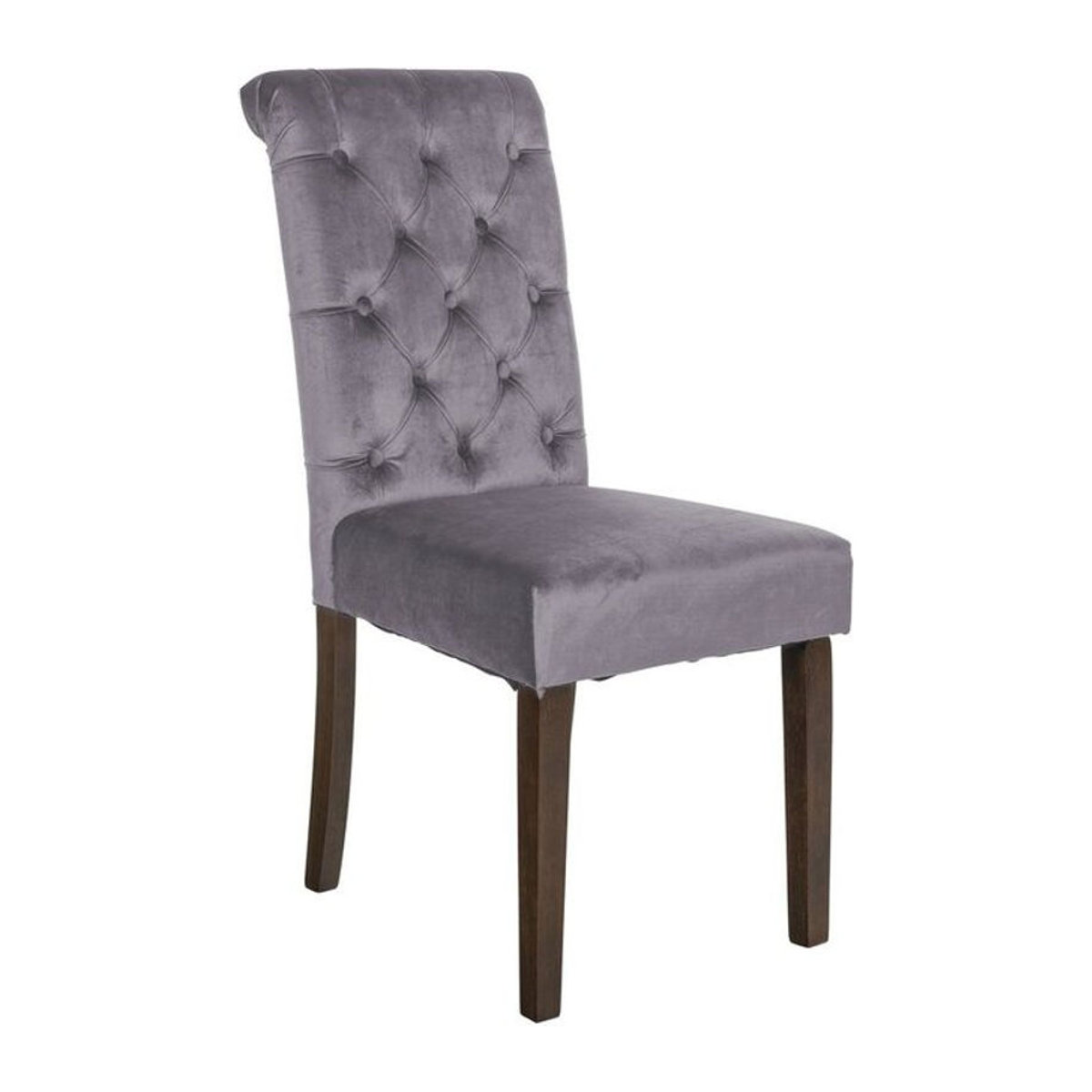 CLP Esszimmerstuhl Lisburn Polsterstuhl aus Samt in Anthrazit Grau im Chesterfield Design mit gesteppter Optik - Bild 1