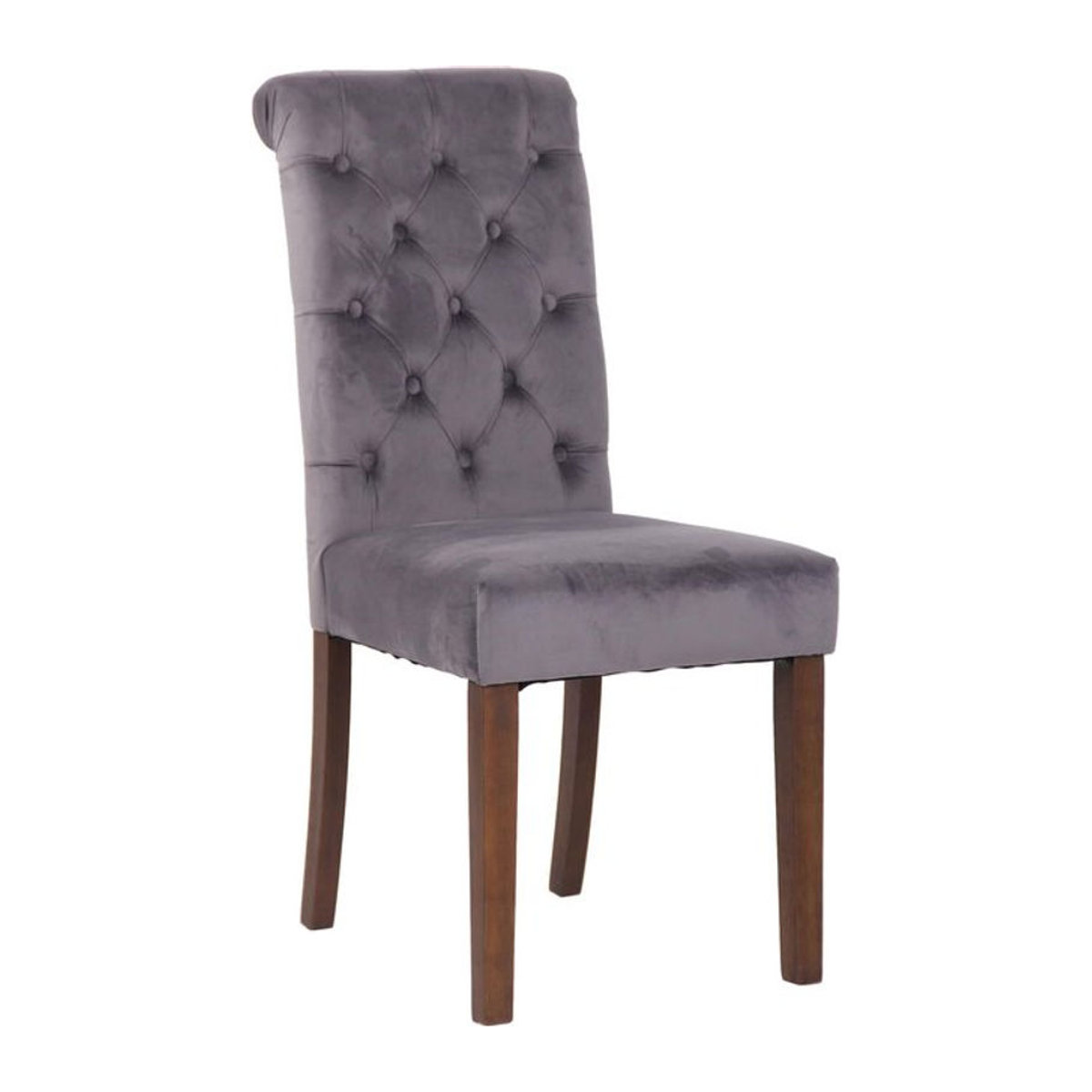 CLP Esszimmerstuhl Lisburn Polsterstuhl aus Samt in Anthrazit Grau im Chesterfield Design mit gesteppter Optik - Bild 2