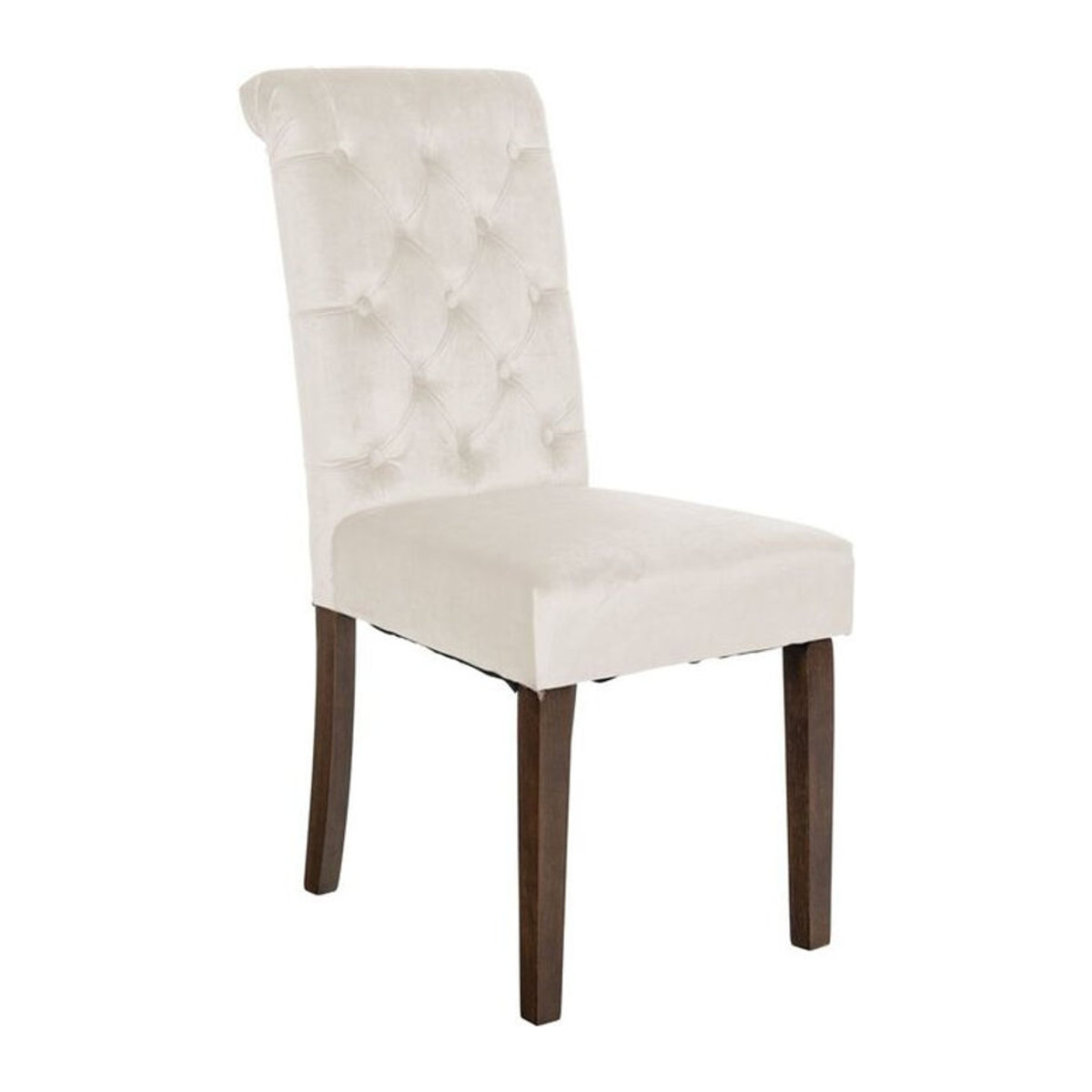CLP Esszimmerstuhl Lisburn Polsterstuhl aus Samt in Beige mit Chesterfield Design, H: 98 cm, B: 45 cm, T: 50 cm - Bild 2
