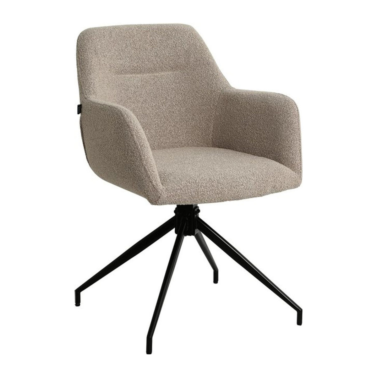 CLP Esszimmerstuhl Merlinda drehbar in Beige mit Teddystoff und Metallgestell - Bild 1