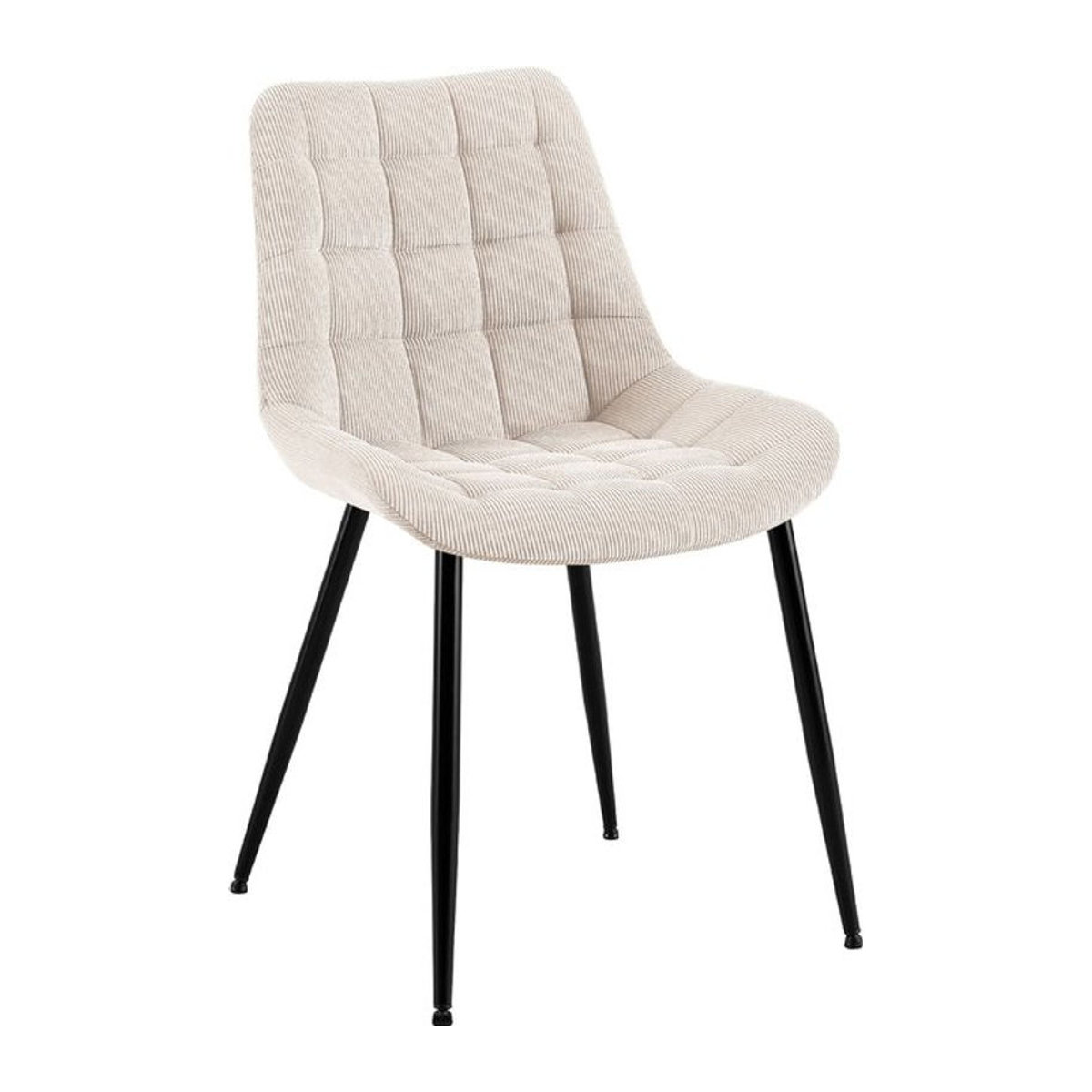 CLP Esszimmerstuhl Sardna Polsterstuhl mit Cordbezug in Beige und Metallgestell - Bild 1