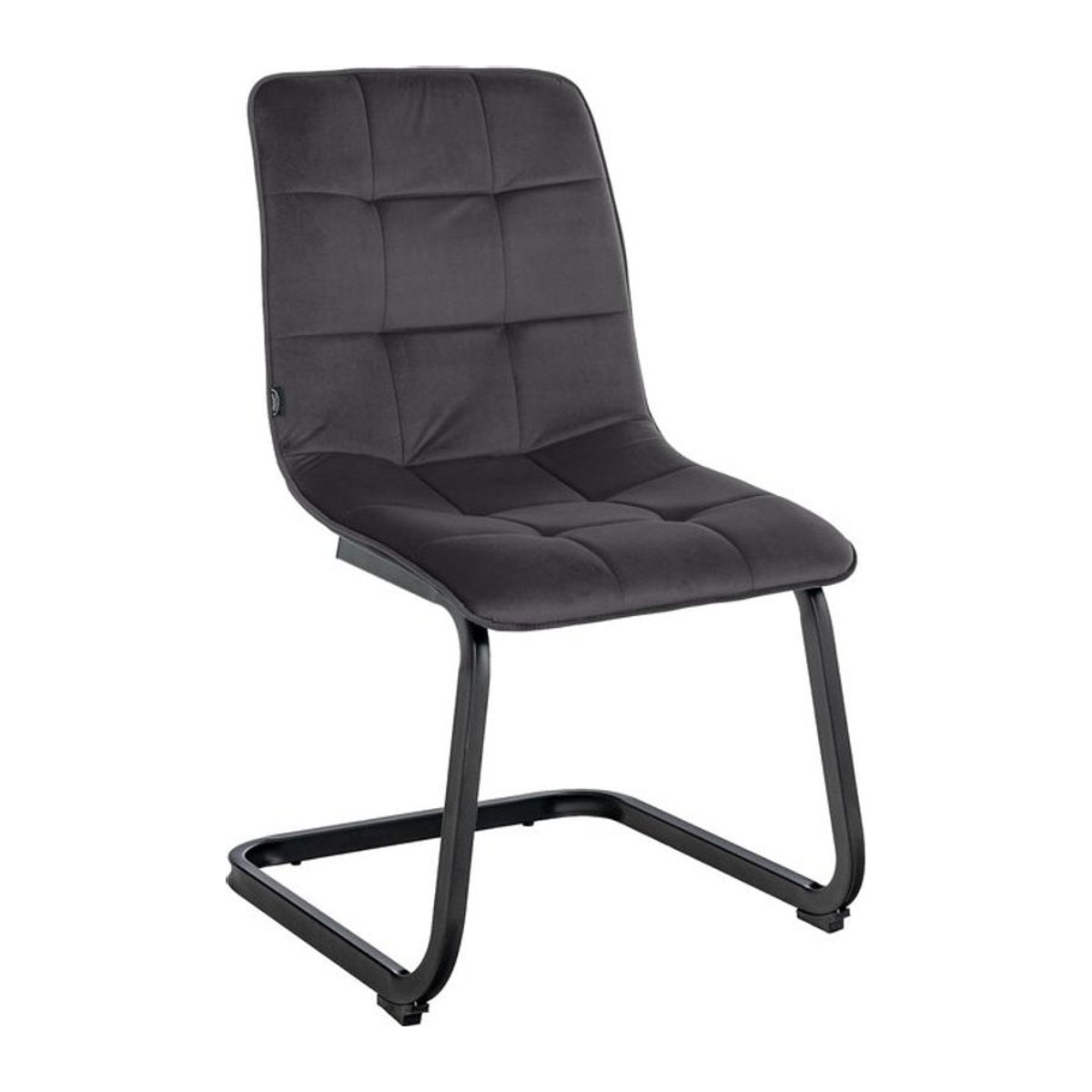 CLP Esszimmerstuhl Vermont Freischwinger mit Samt-Bezug und Metallgestell in Schwarz - Bild 1