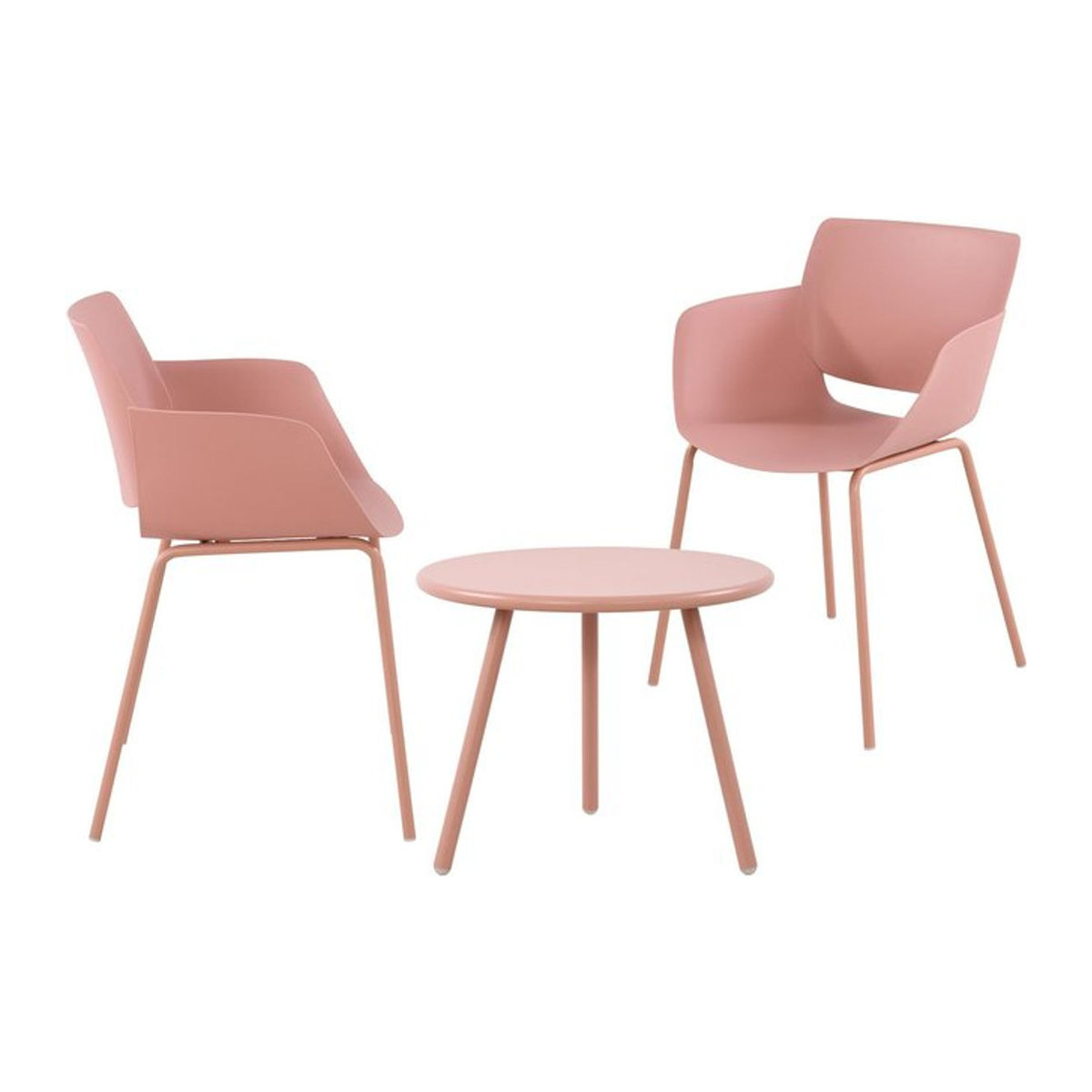 CLP Gartenmöbel-Set Berena mit Tisch und Stühlen in Rosa, modernes Outdoor-Set wetterfest und UV-beständig - Bild 1