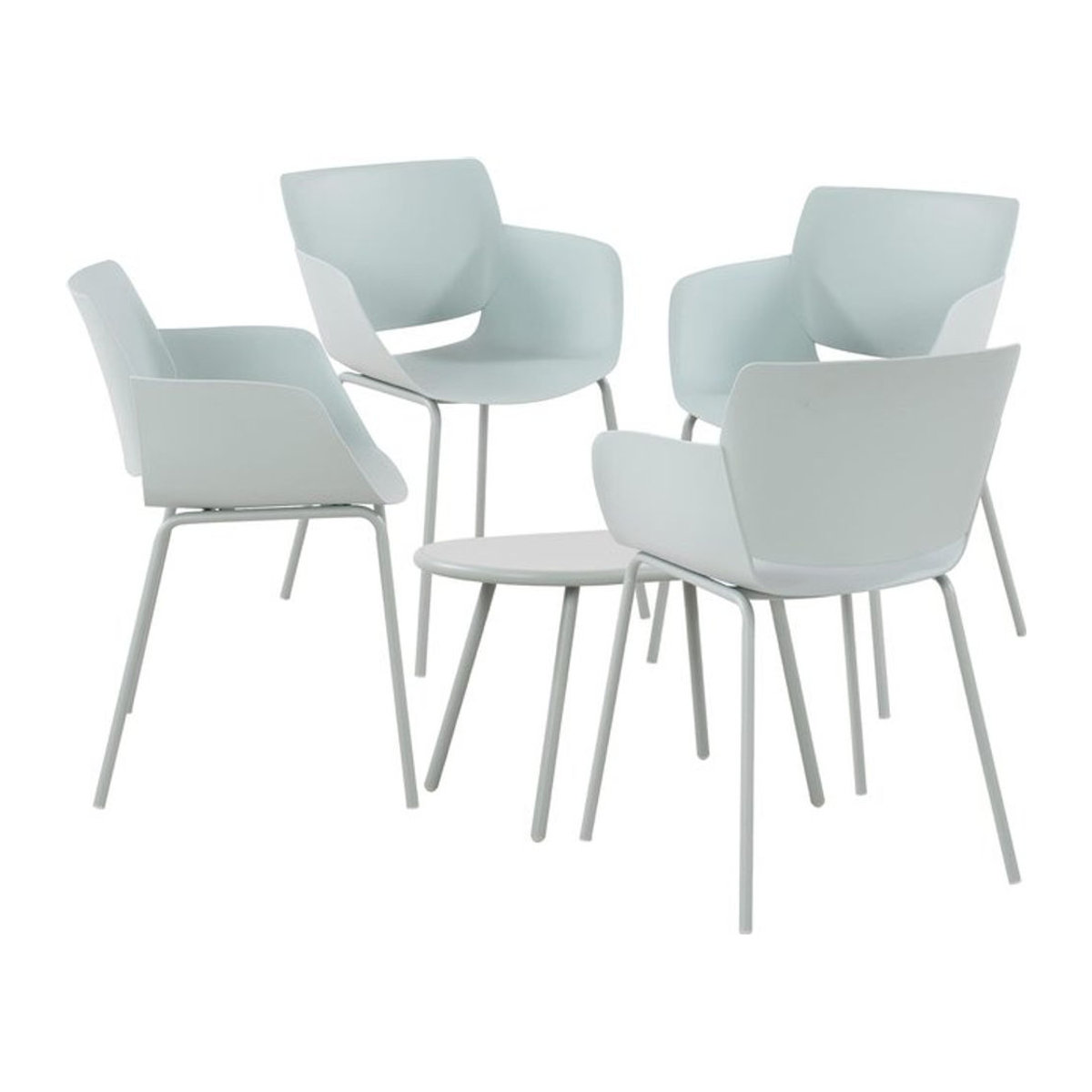 CLP Gartenmöbel-Set Velvena in Weiß mit Tisch Velva und Stühlen Alpena im modernen Design - Bild 1