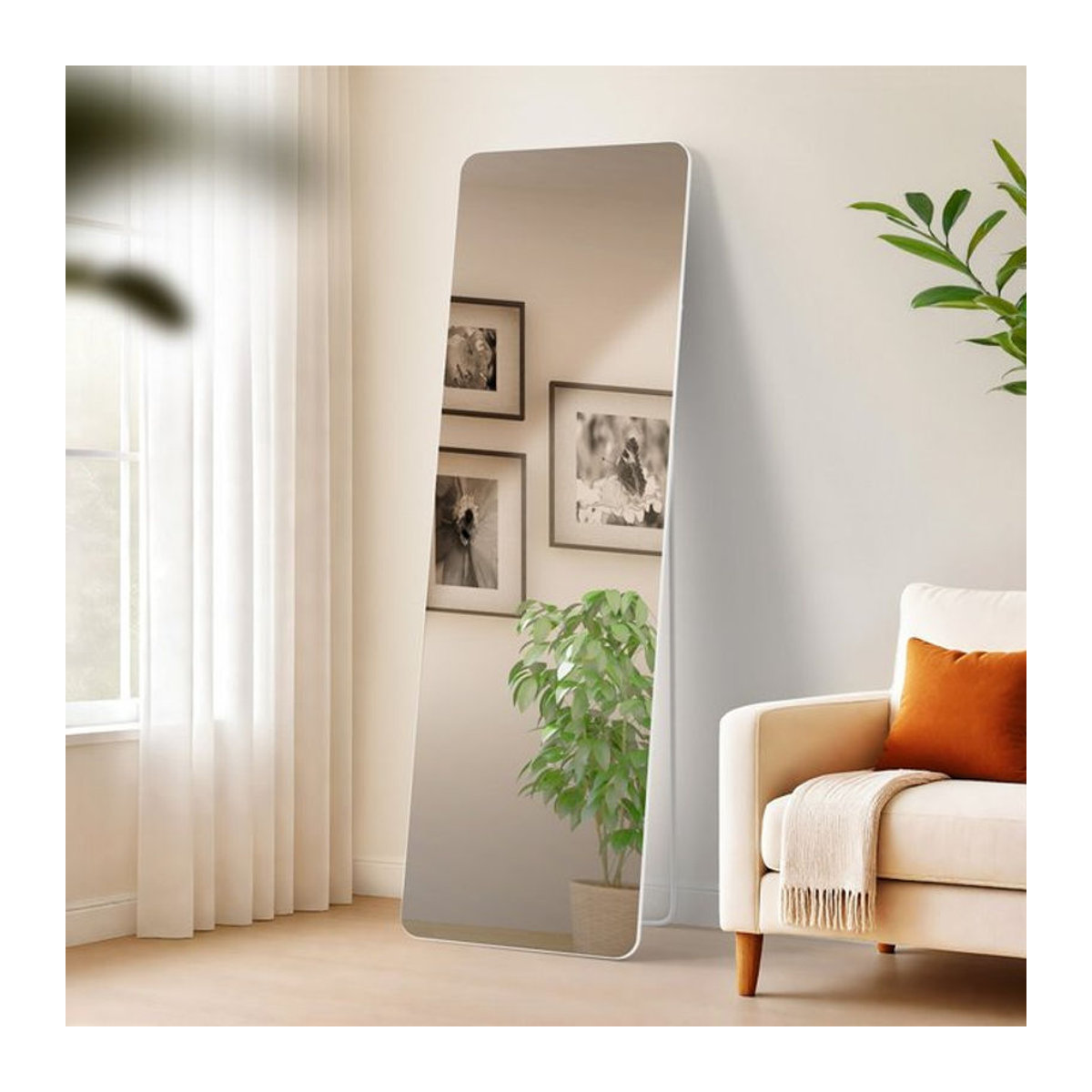 CLP Gurnee Ganzkörperspiegel aus Metall als Standspiegel oder Wandspiegel in rechteckiger Form und minimalistischem Design - Bild 1