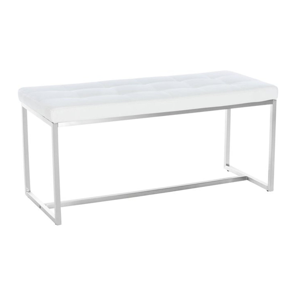 CLP Küchenbank Barci 2er-Sitzbank aus Kunstleder und Edelstahl in Weiß mit Sitzhöhe 48 cm - Bild 1