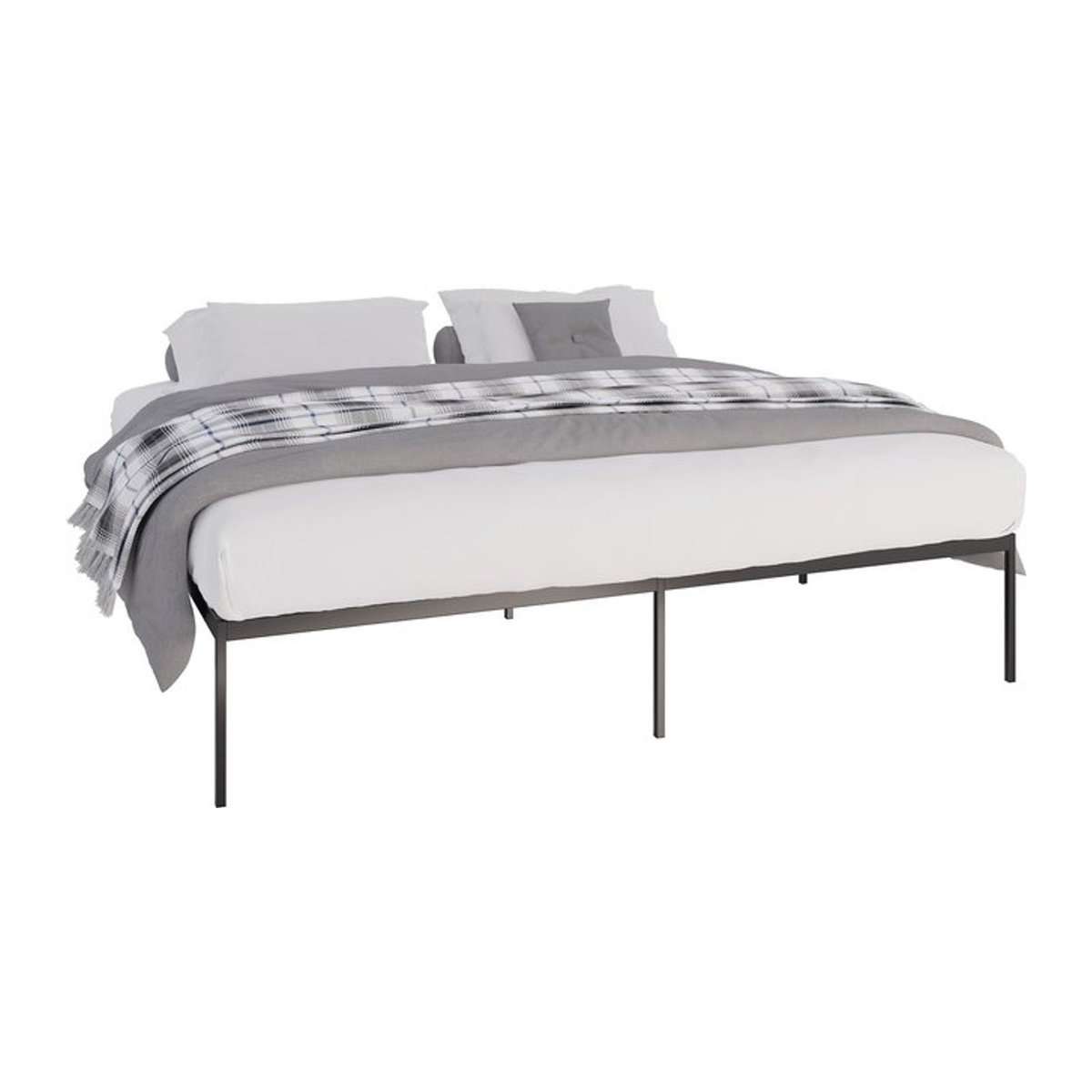 CLP Metallbett Fargo in Schwarz mit Lattenrost und Stauraum, B/T/H: 200 x 200 x 42,5 cm - Bild 1