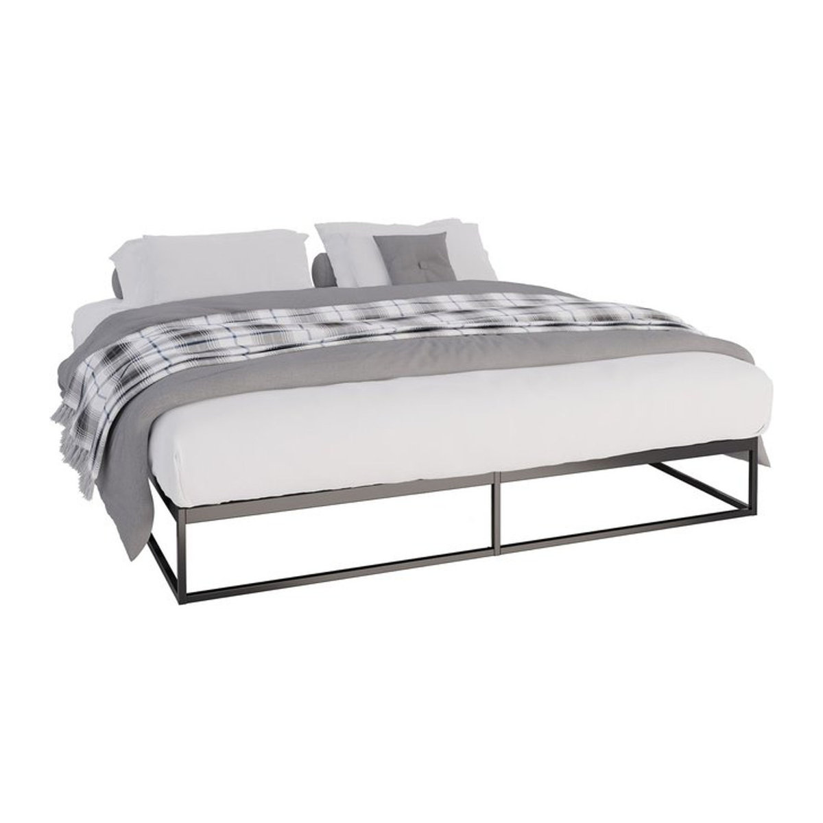 CLP Metallbett Scala in Schwarz mit Lattenrost, modernes und minimalistisches Stahlbett, B/T/H: 200 x 180 x 25,5 cm - Bild 1