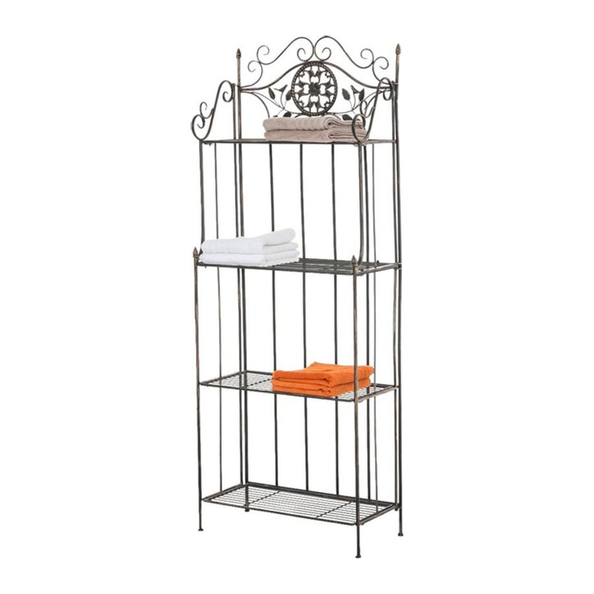 CLP Pflanzenregal Flora aus Metall klappbar, 4 Ebenen Blumenregal in Schwarz für Garten, Balkon und Terrasse - Bild 1