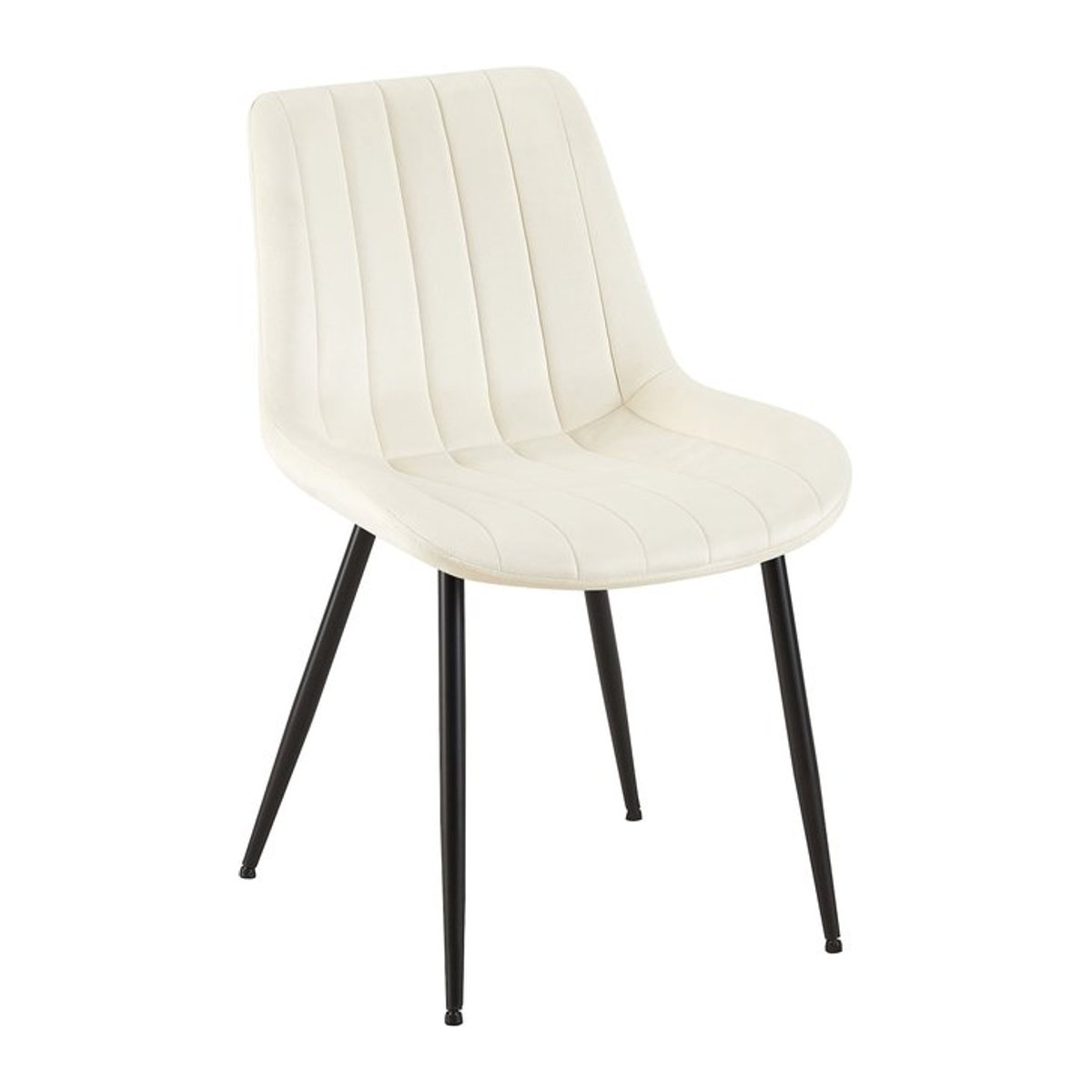 CLP Polsterstuhl Rahden aus Samt in Creme mit schwarzem Metallgestell und einer Sitzhöhe von 46 cm - Bild 1